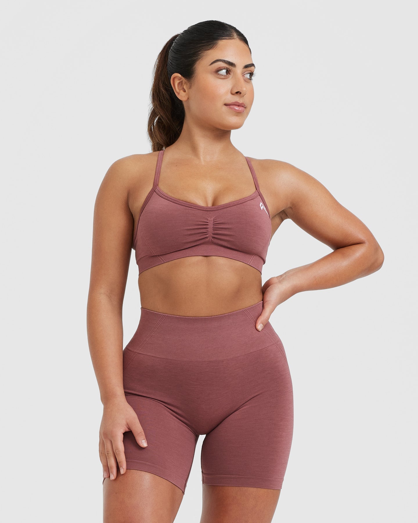 EffortlessLift Strappy Bralette with White Logo | Berry