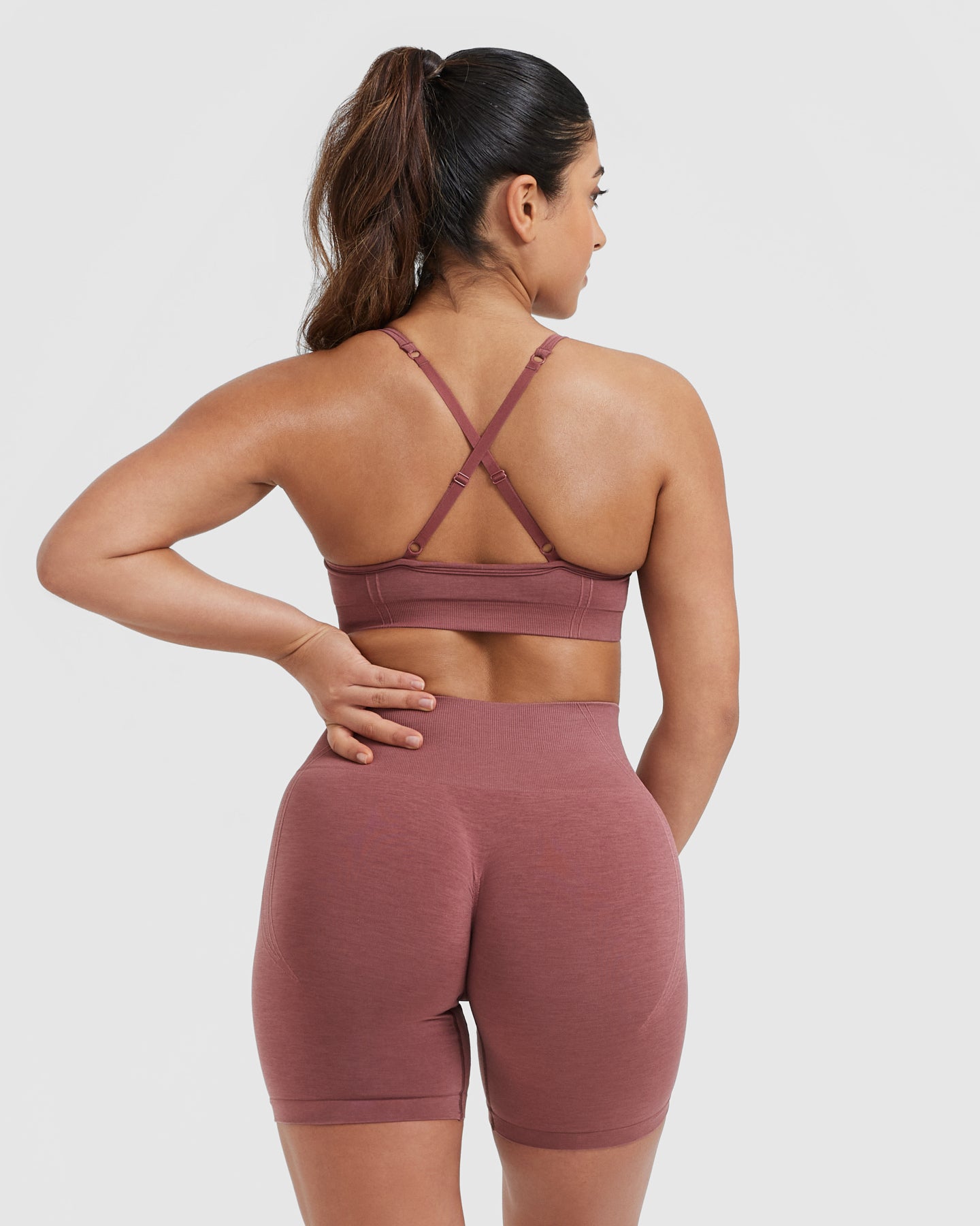 EffortlessLift Strappy Bralette with White Logo | Berry - Image 2