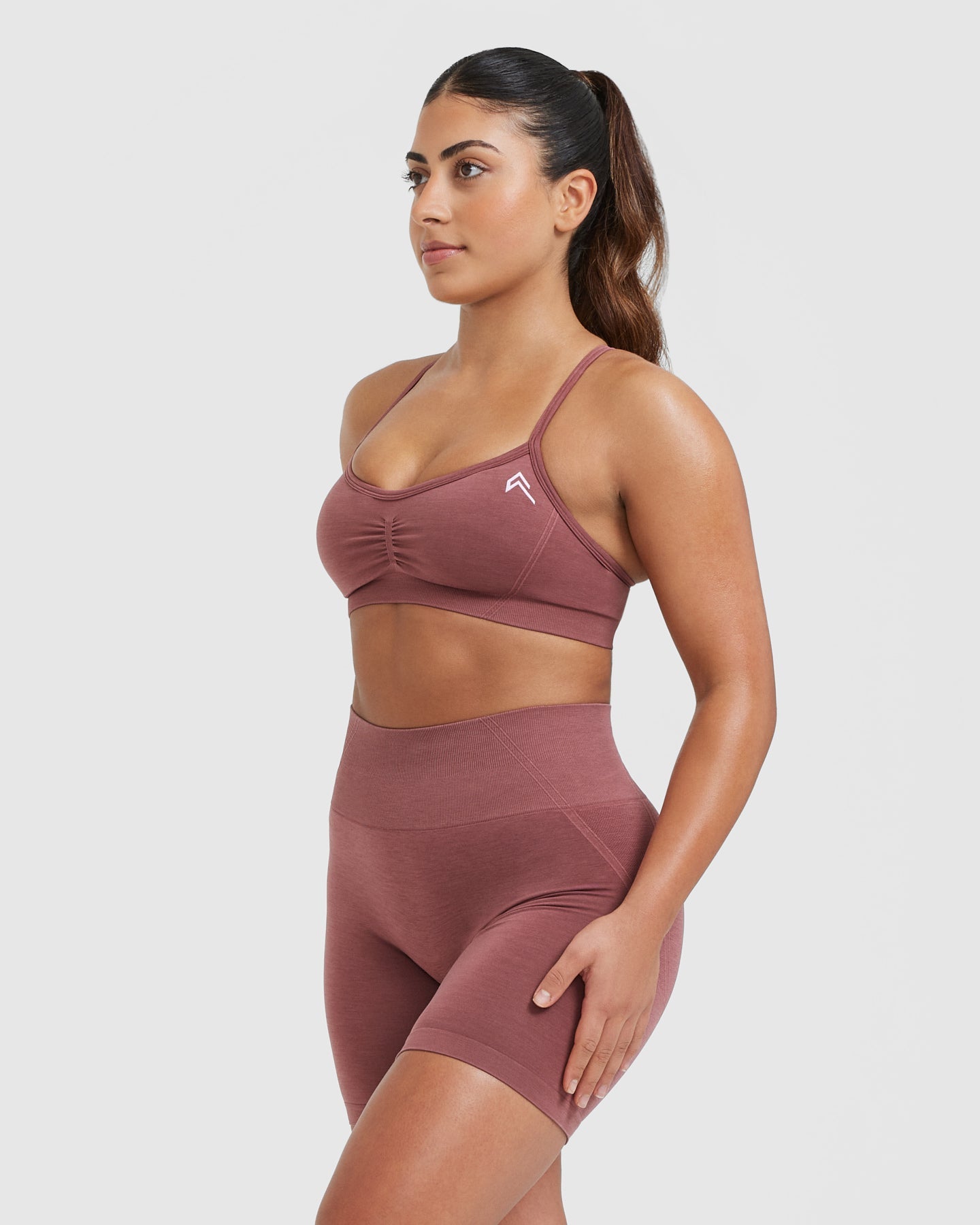 EffortlessLift Strappy Bralette with White Logo | Berry - Image 3