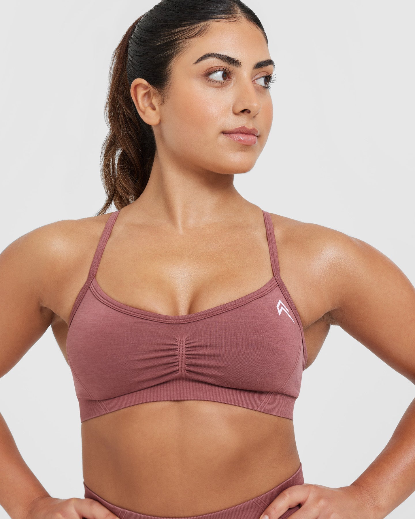 EffortlessLift Strappy Bralette with White Logo | Berry - Image 4
