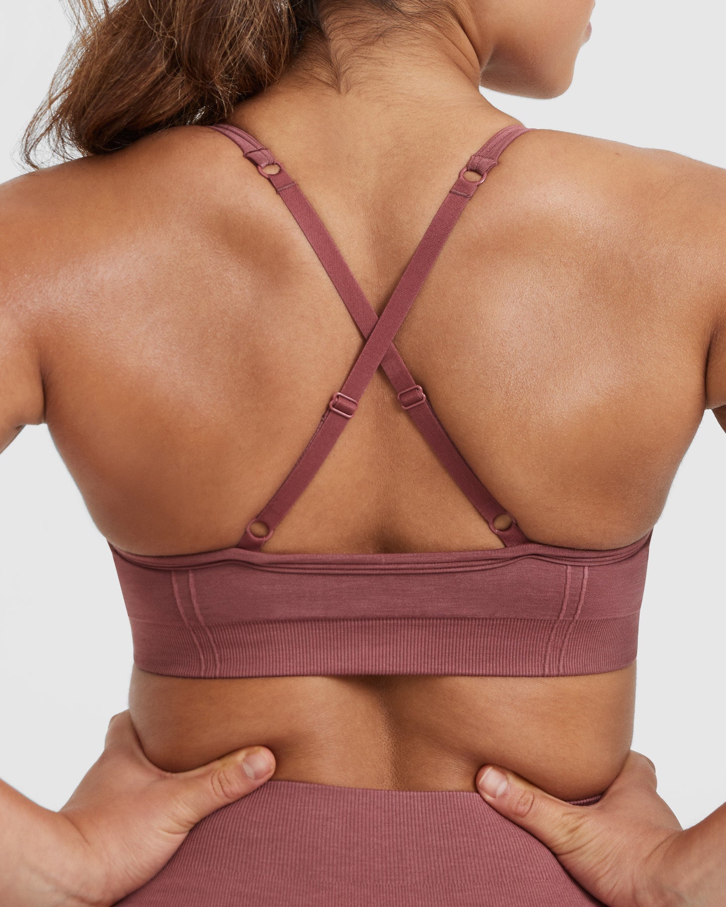 EffortlessLift Strappy Bralette with White Logo | Berry - Image 5