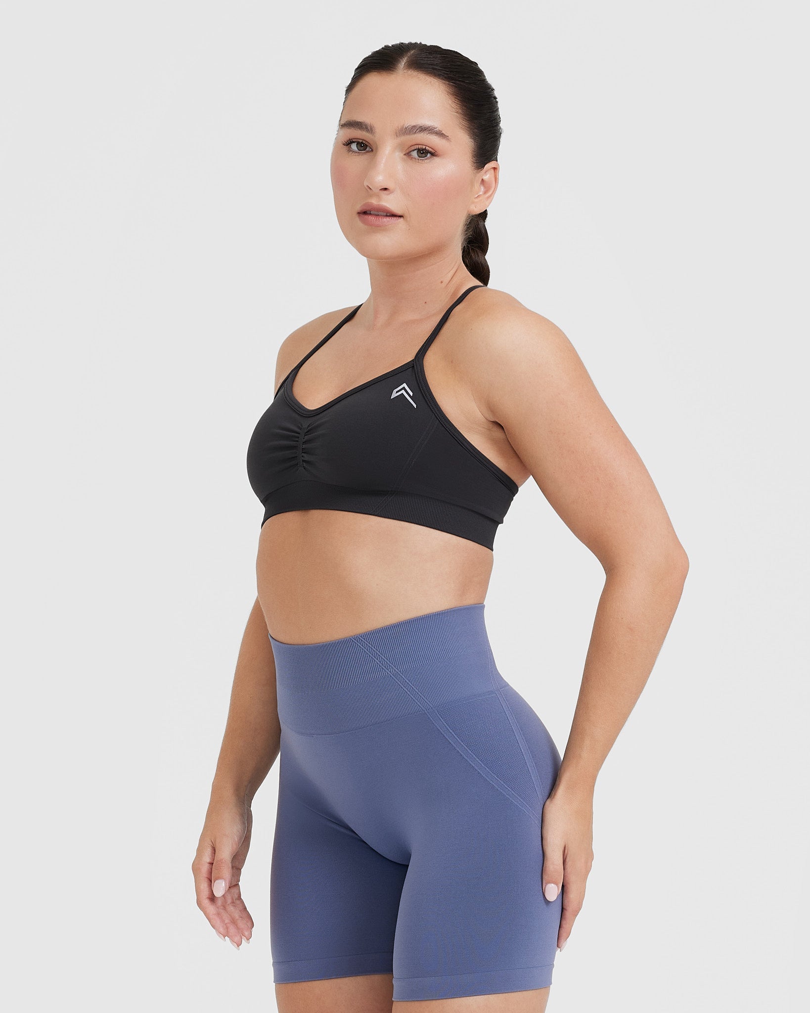EffortlessLift Strappy Bralette with White Logo | Coal - Image 3