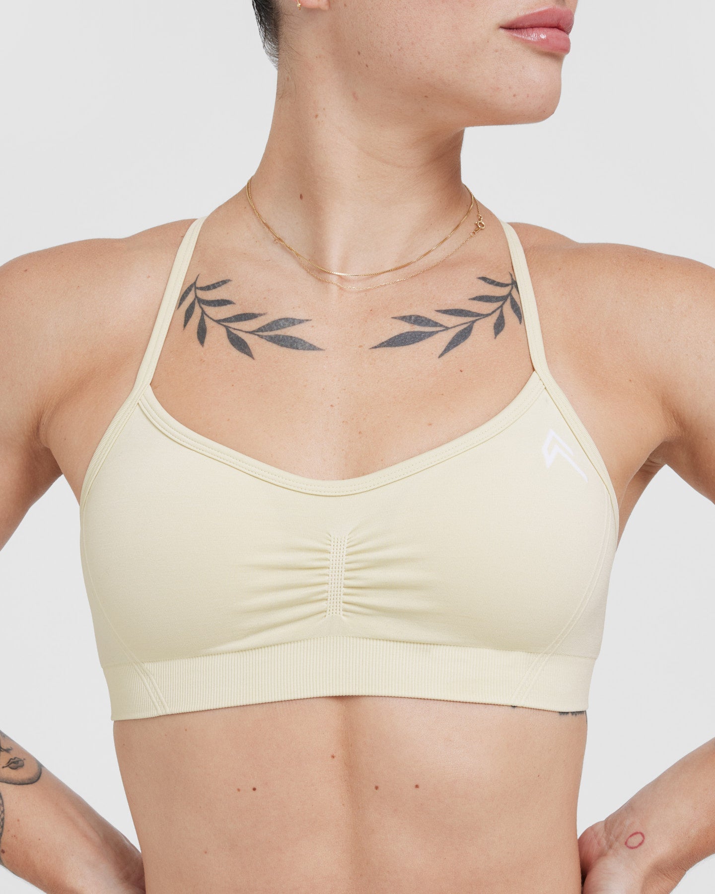 EffortlessLift Strappy Bralette with White Logo | Vanilla - Image 4