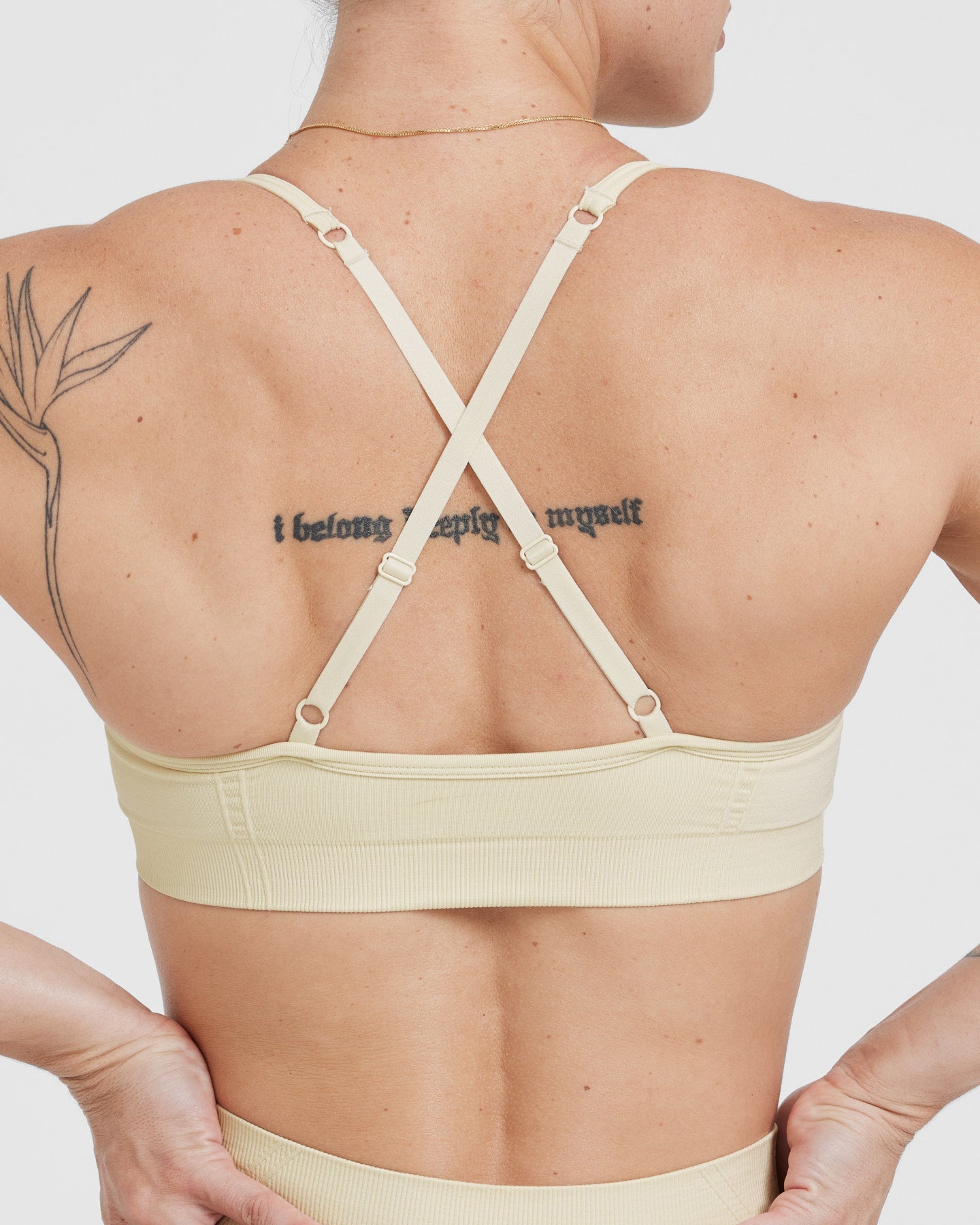 EffortlessLift Strappy Bralette with White Logo | Vanilla - Image 5