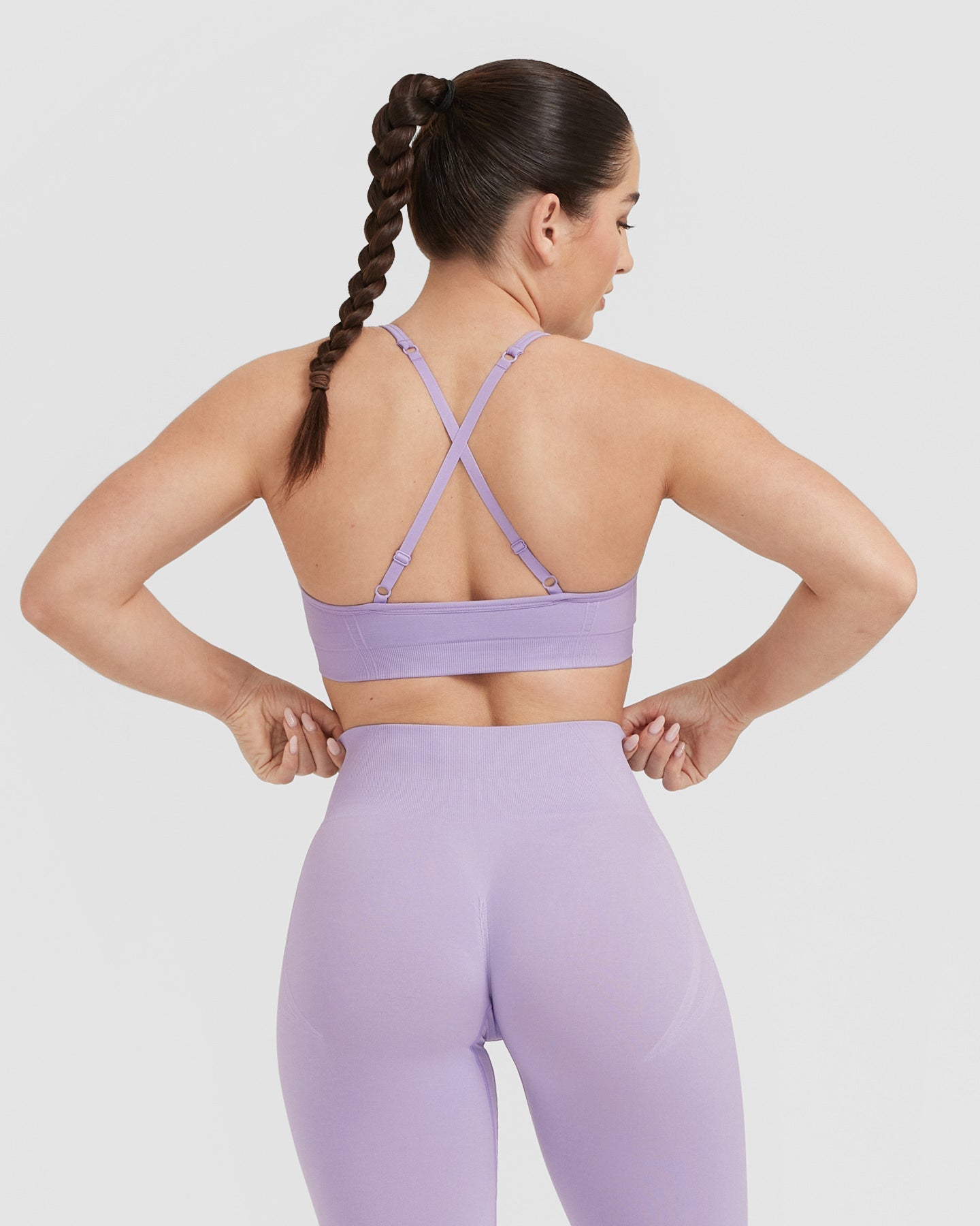 EffortlessLift Strappy Bralette with White Logo | Wisteria Purple - Image 2