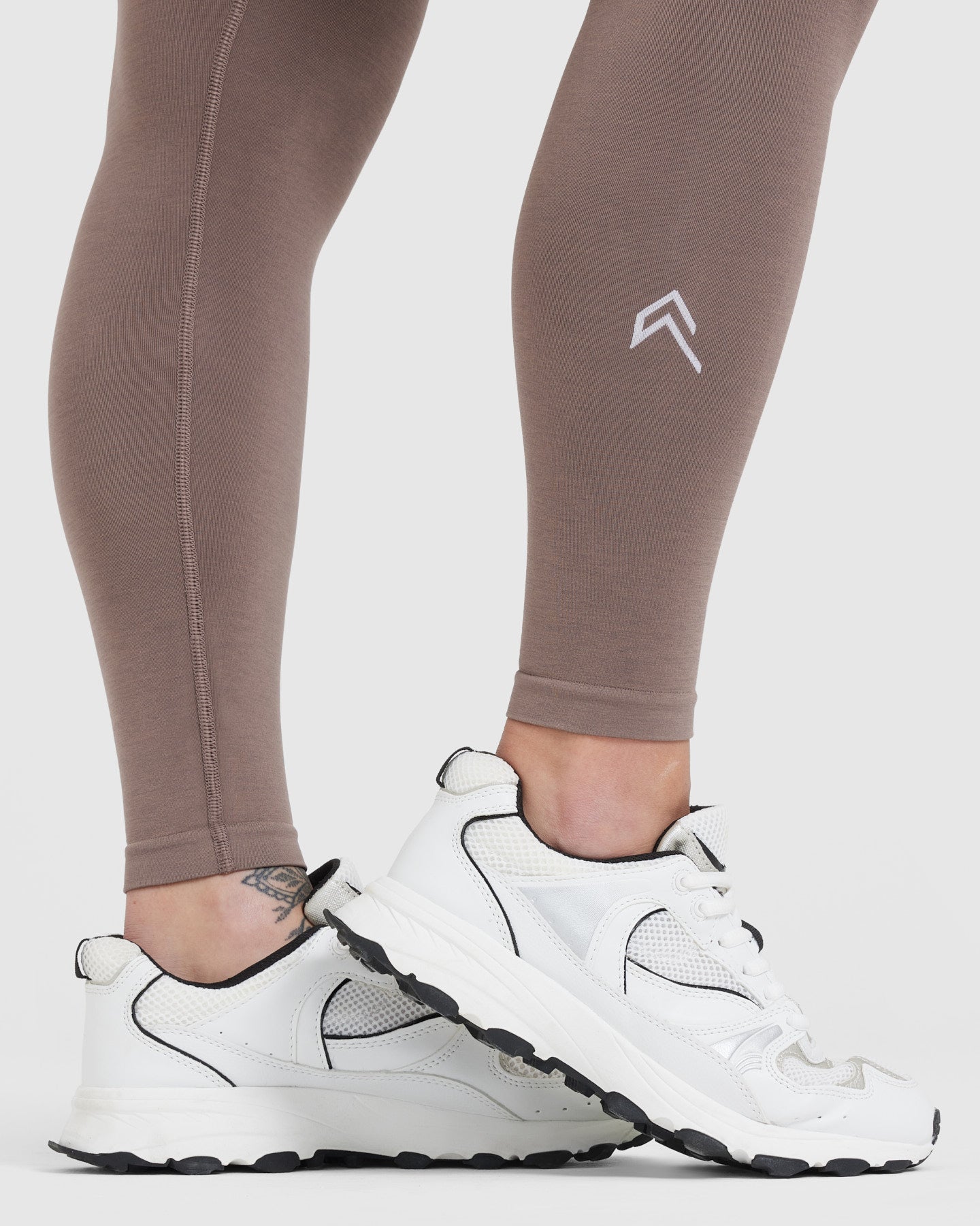 EffortlessLift Seamless Leggings with White Logo | Washed Cool Brown - Image 5