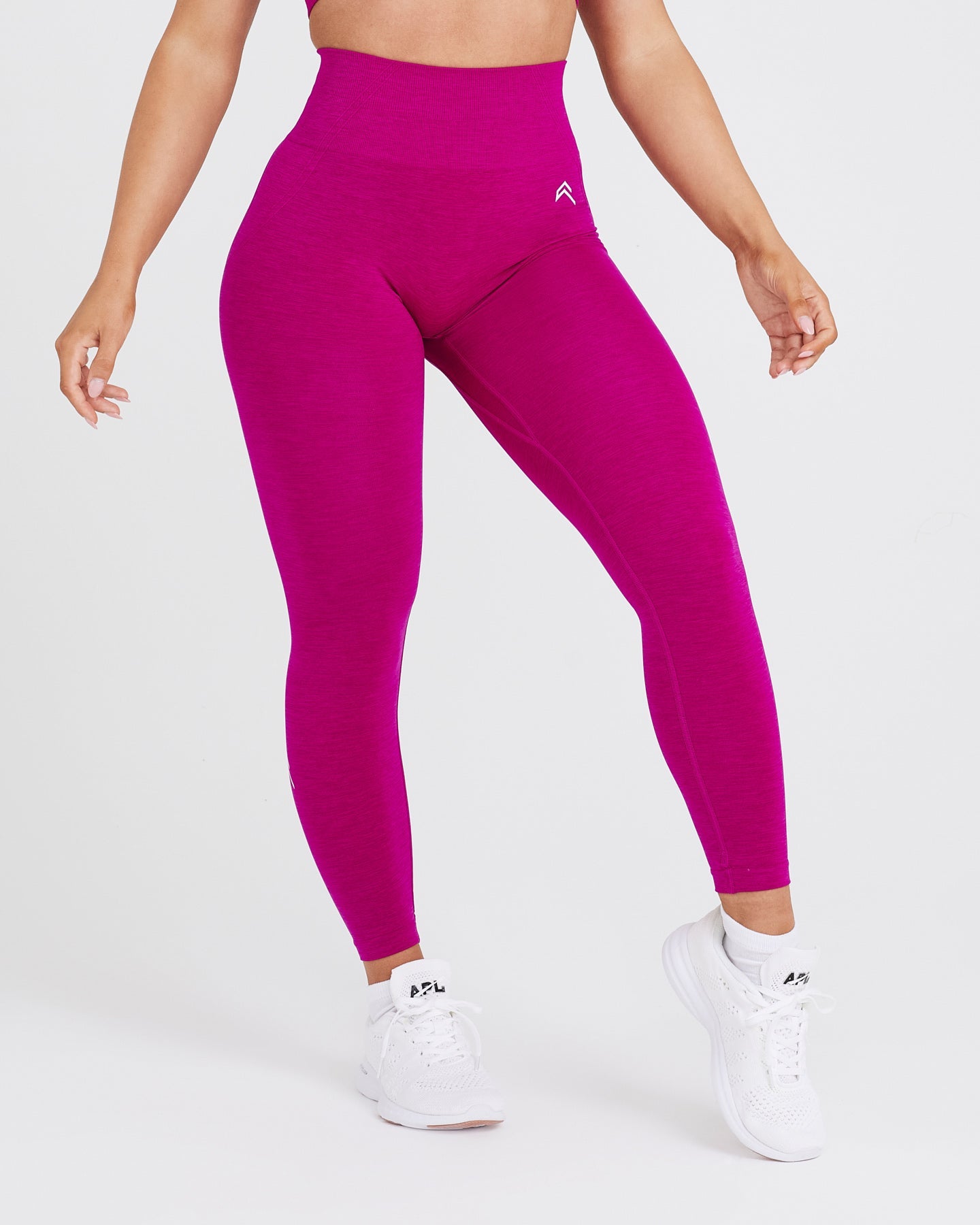 EffortlessLift Seamless Leggings with White Logo | Fuchsia