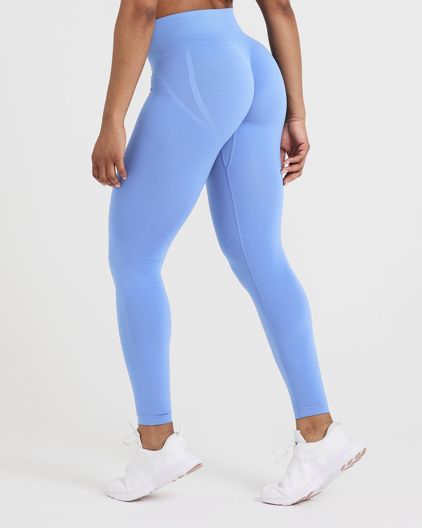 Alternative view of EffortlessLift Seamless Leggings with White Logo | Light Denim