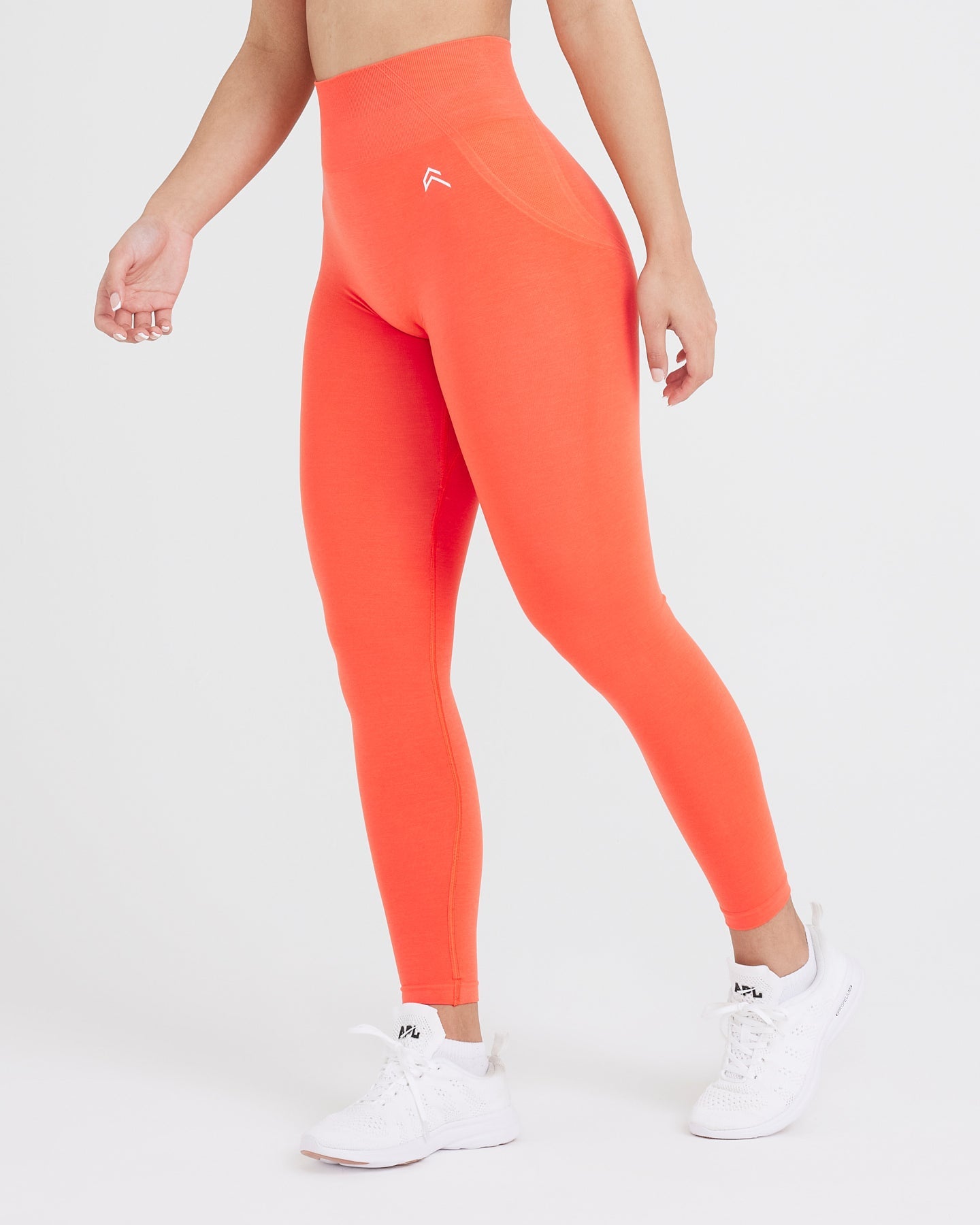 EffortlessLift Seamless Leggings with White Logo | Peach Blossom - Image 3