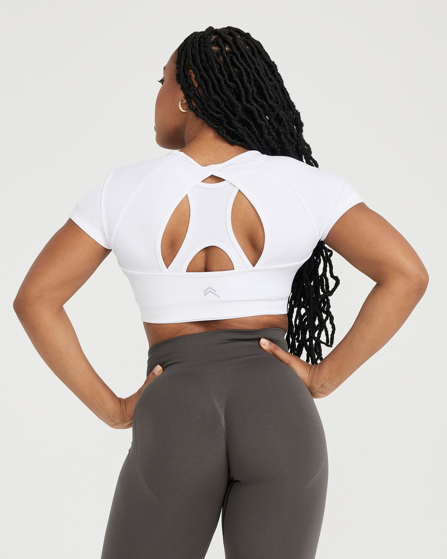 Alternative view of EffortlessLift Seamless Short Sleeve Crop Top | White