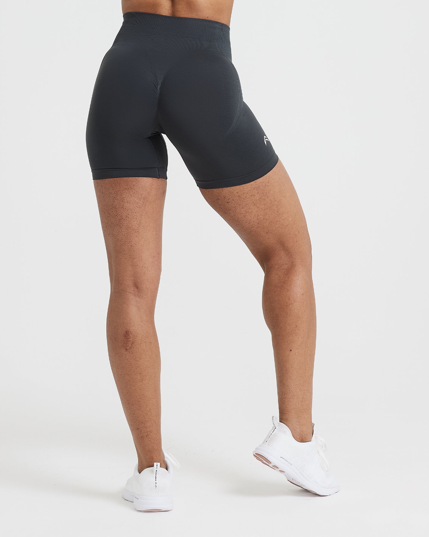 Alternative view of EffortlessLift Seamless Shorts with White Logo | Coal