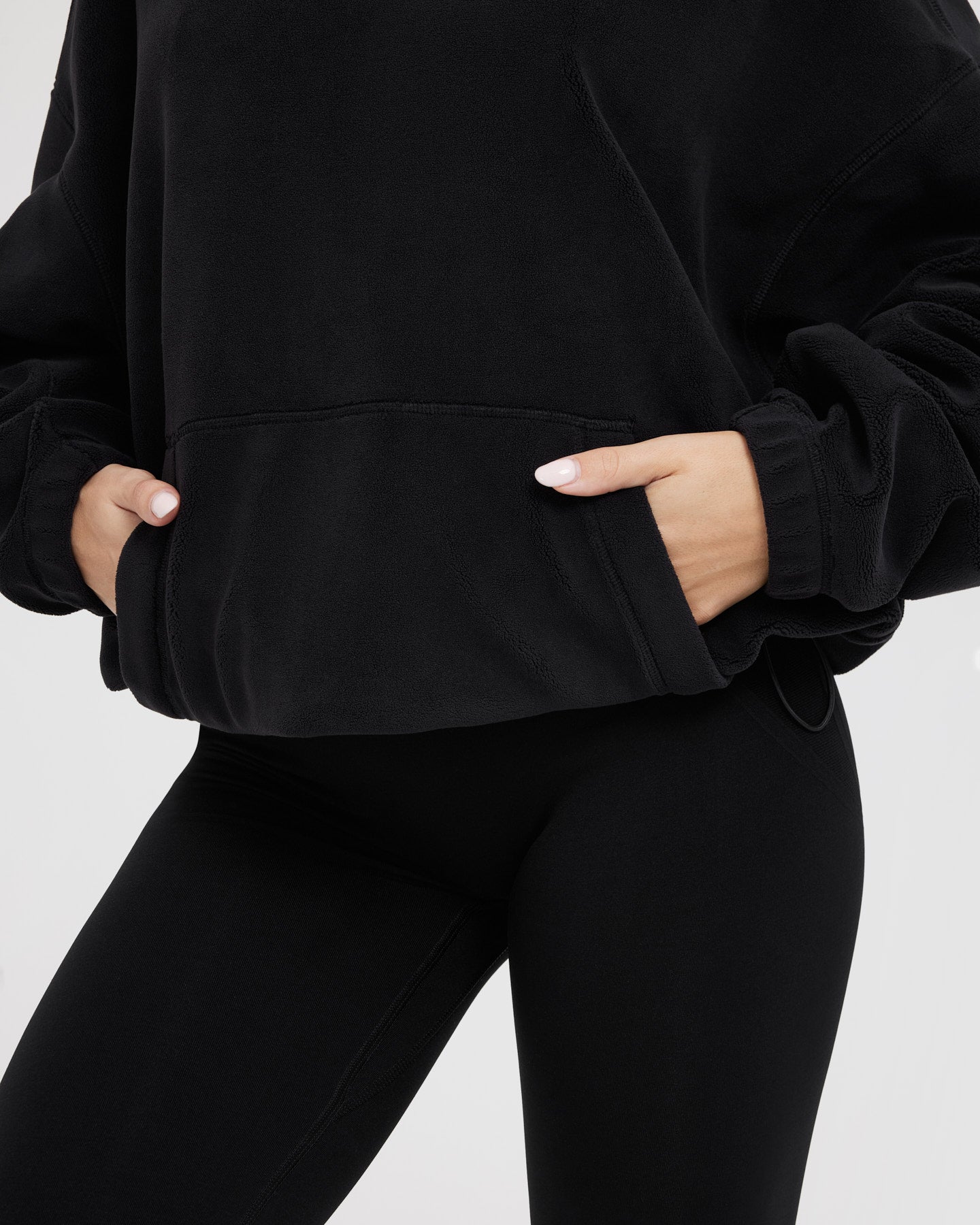 Fleece Oversized Hoodie | Black - Image 4