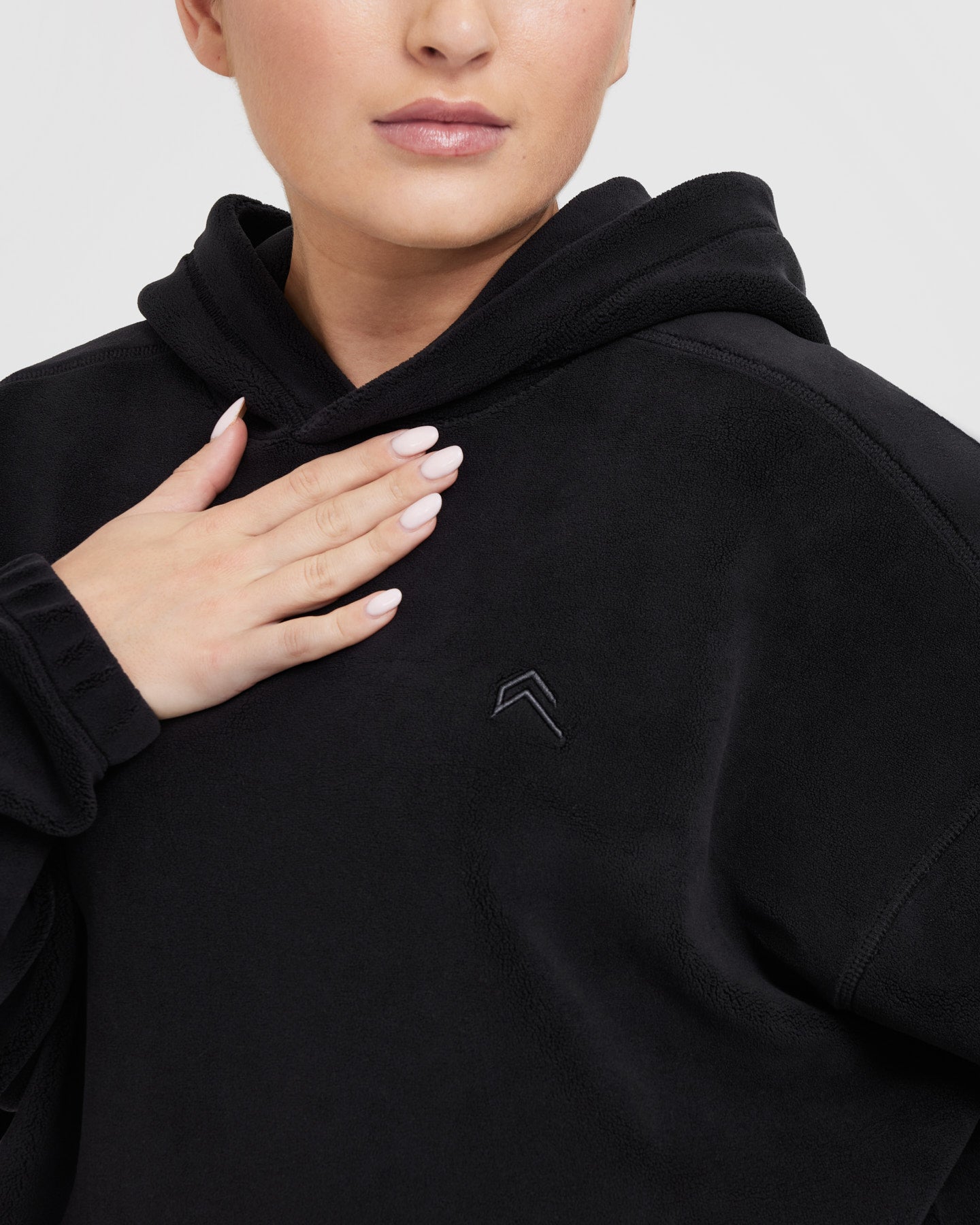 Fleece Oversized Hoodie | Black - Image 5