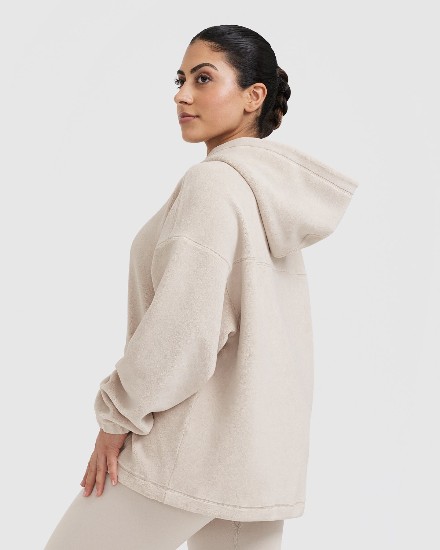 Fleece Oversized Hoodie | Sand - Image 2