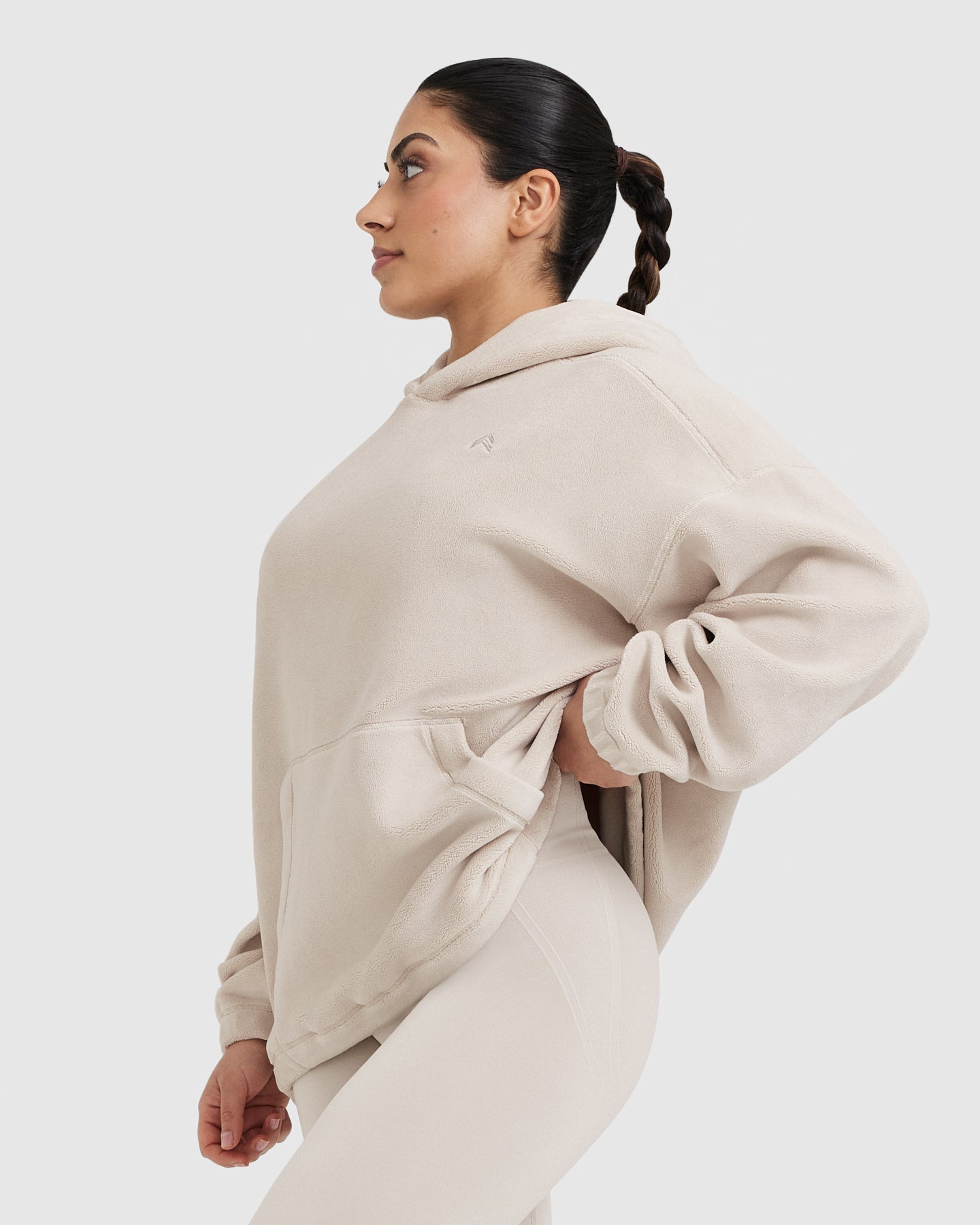 Fleece Oversized Hoodie | Sand - Image 3