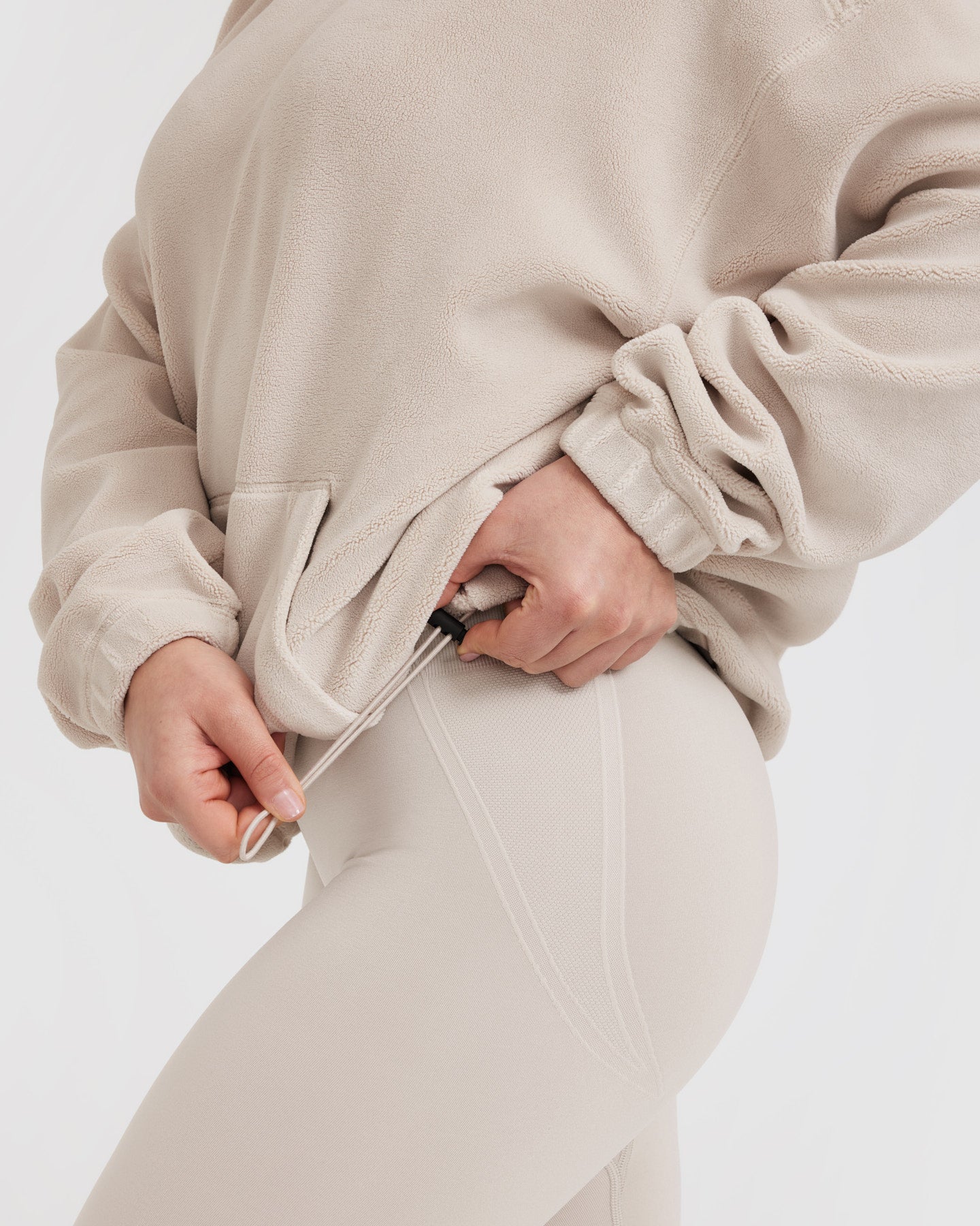 Fleece Oversized Hoodie | Sand - Image 4