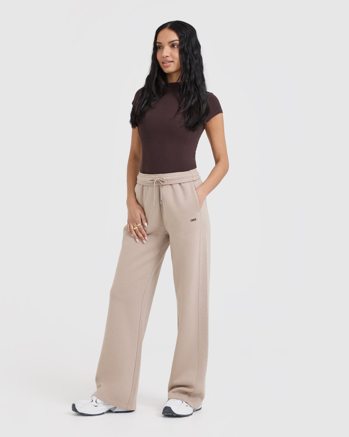 Foundations Straight Leg Joggers | Mushroom Brown - Image 3