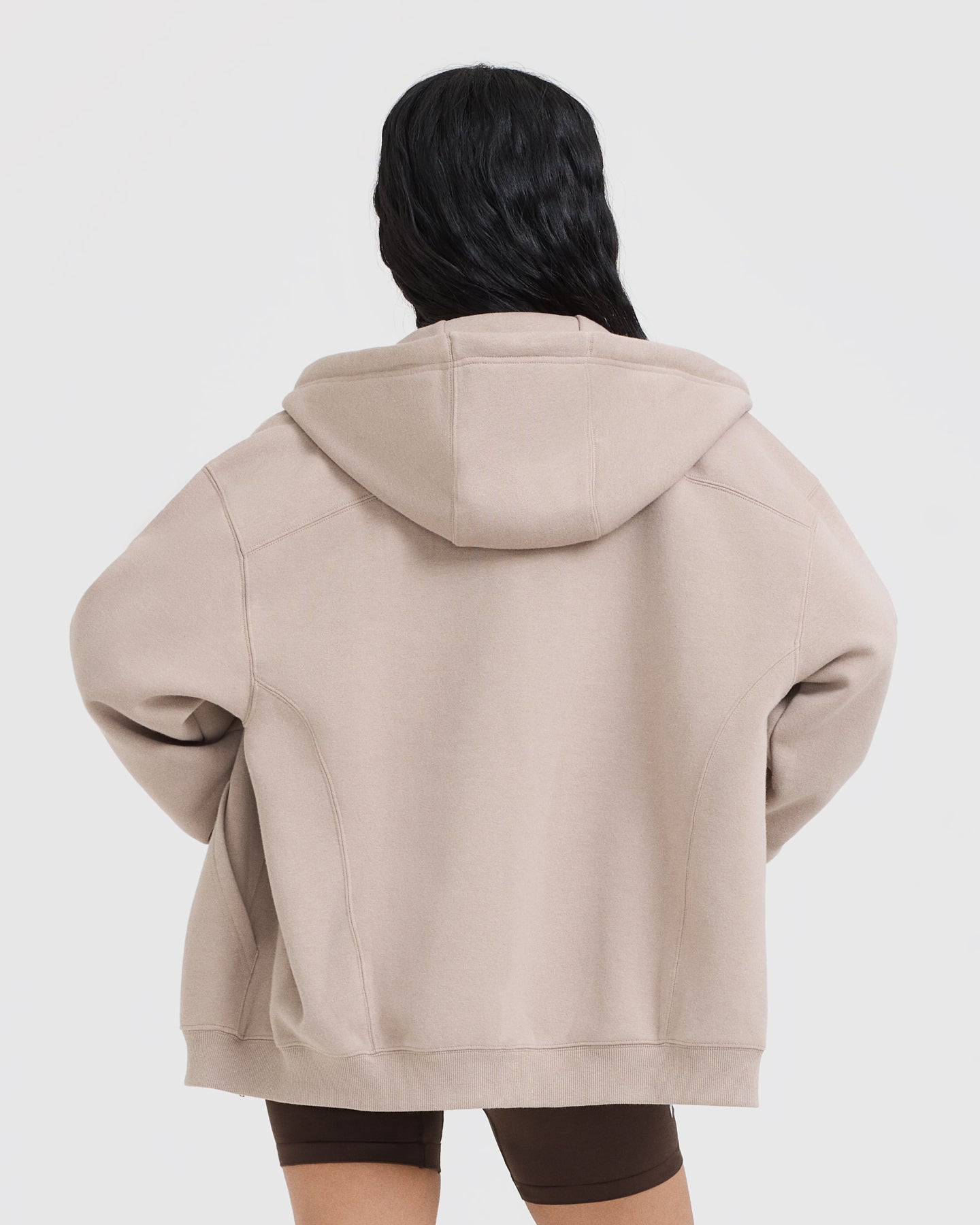 Alternative view of Foundations Zip Through Hoodie | Mushroom Brown