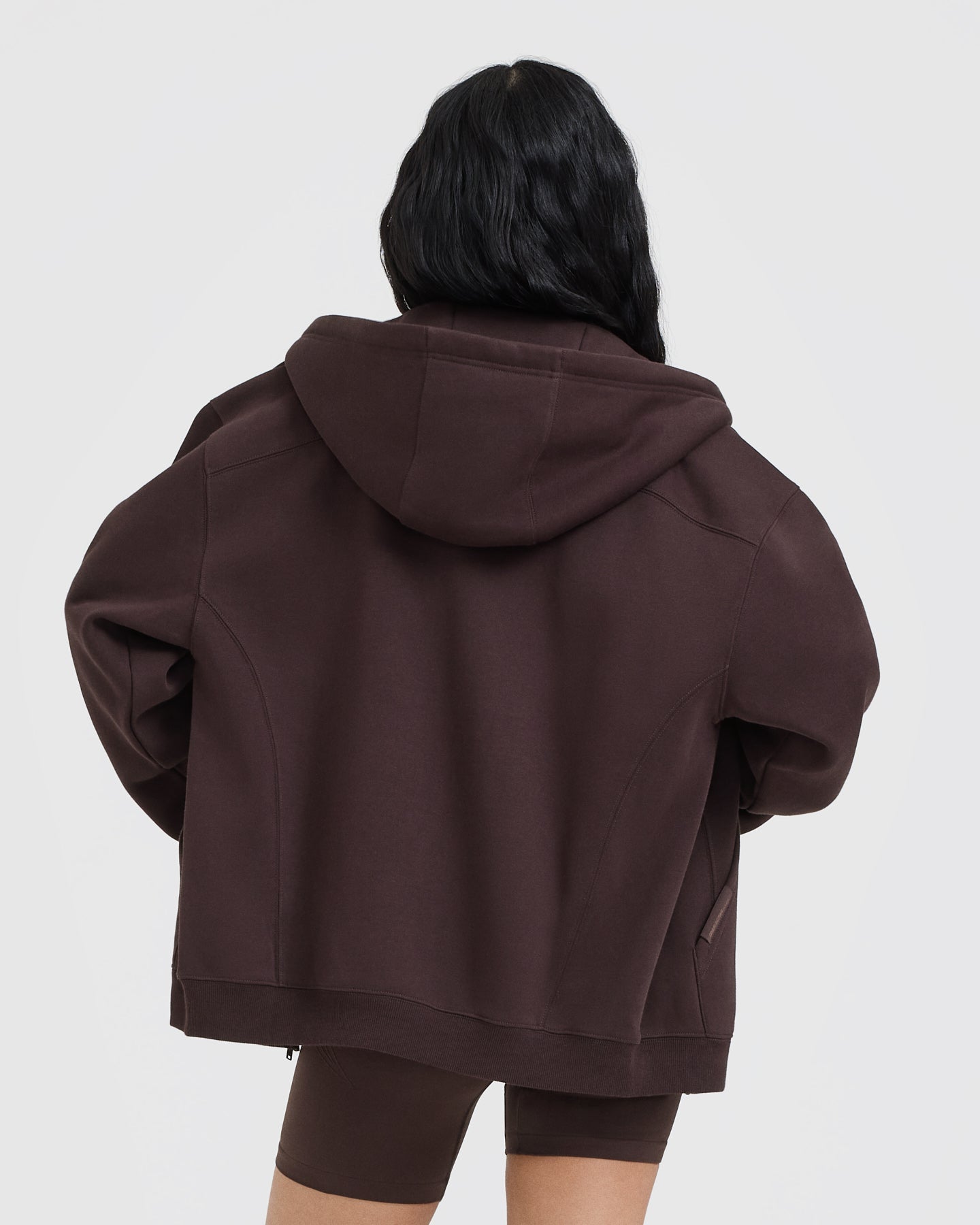 Alternative view of Foundations Zip Through Hoodie | Plum Brown