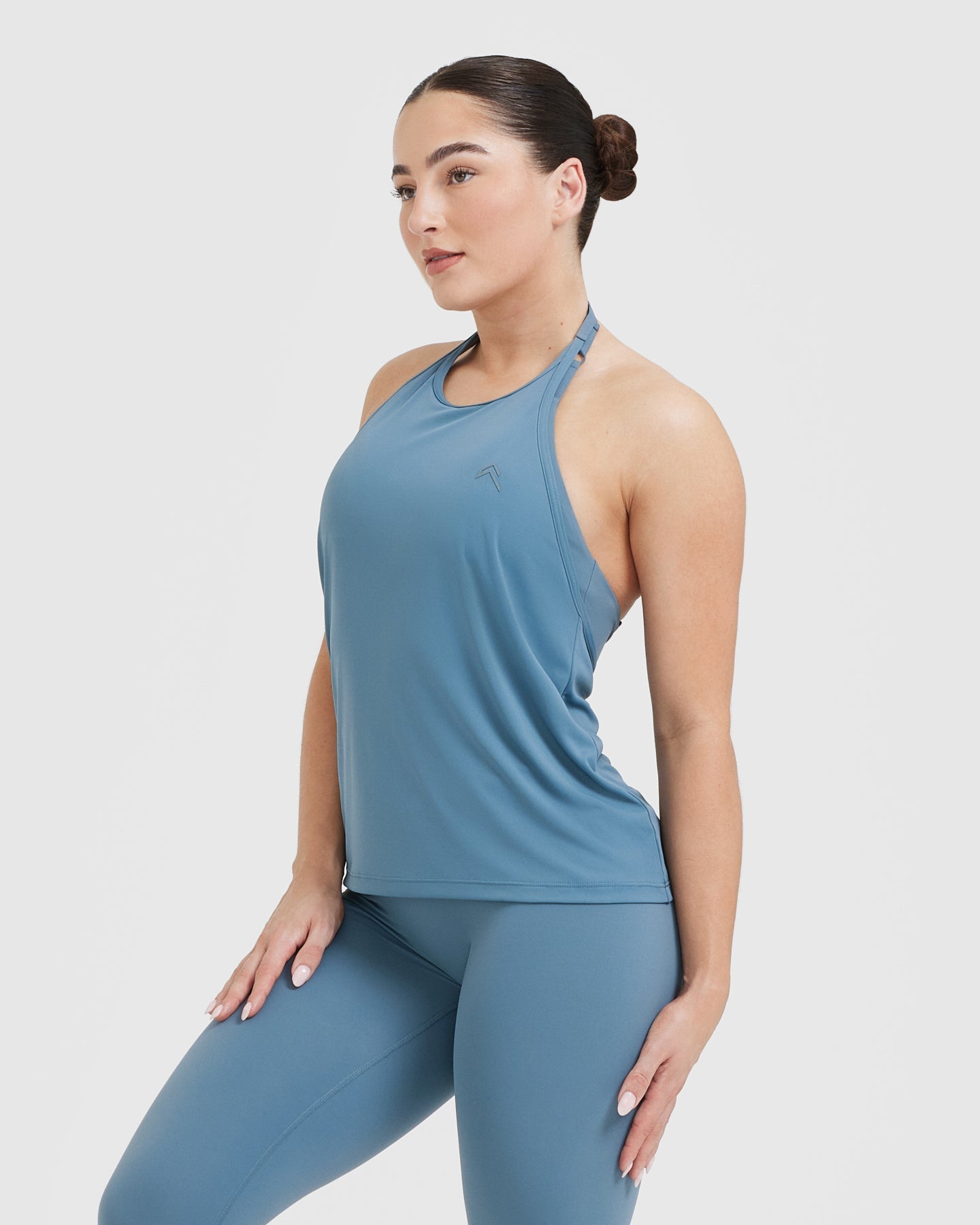 Go To High Neck Loose Crop Vest | Moonstone Blue - Image 3