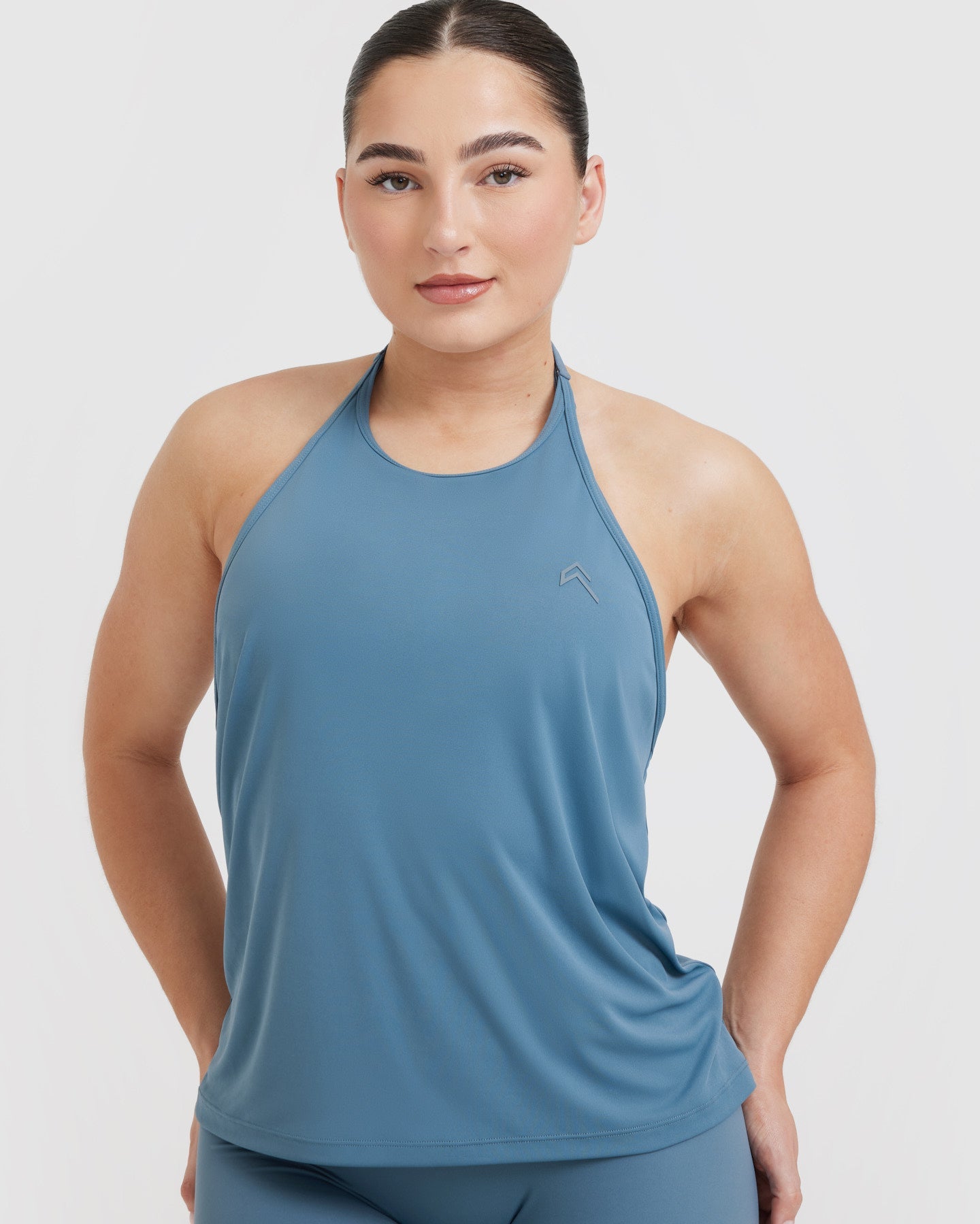 Go To High Neck Loose Crop Vest | Moonstone Blue - Image 4