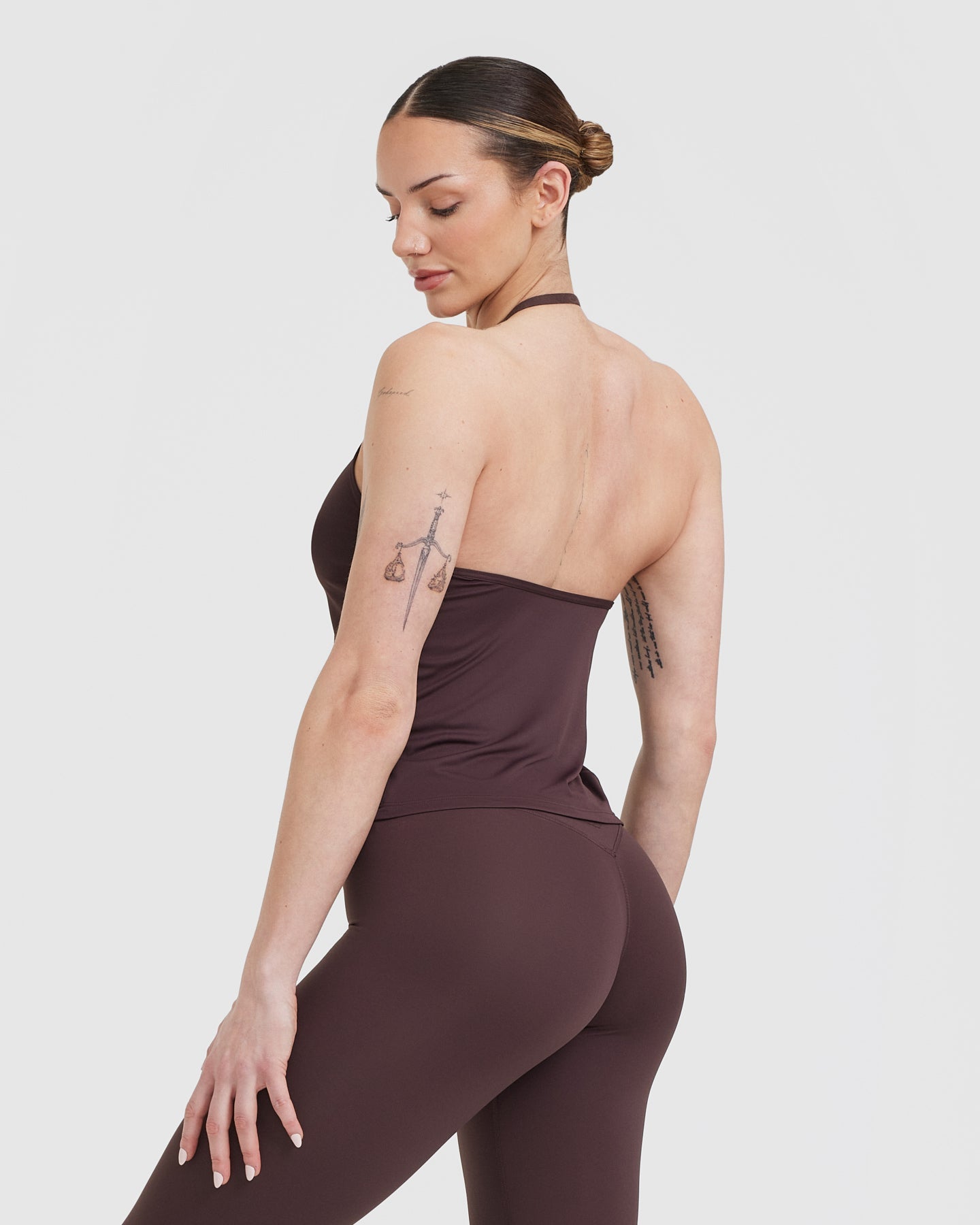 Alternative view of Go To High Neck Loose Crop Vest | Plum Brown