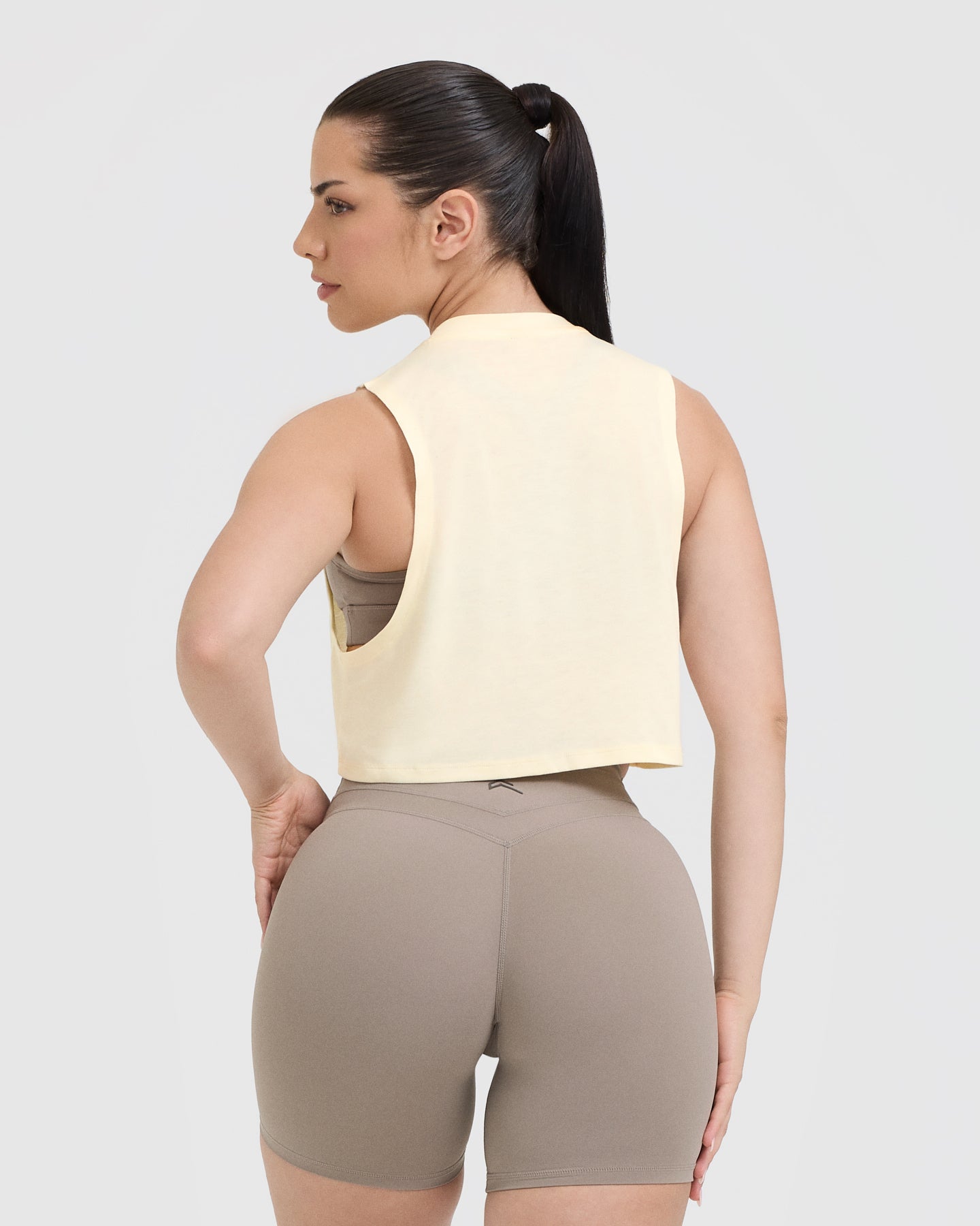 Alternative view of Go To Muscle Crop Tank | Off White