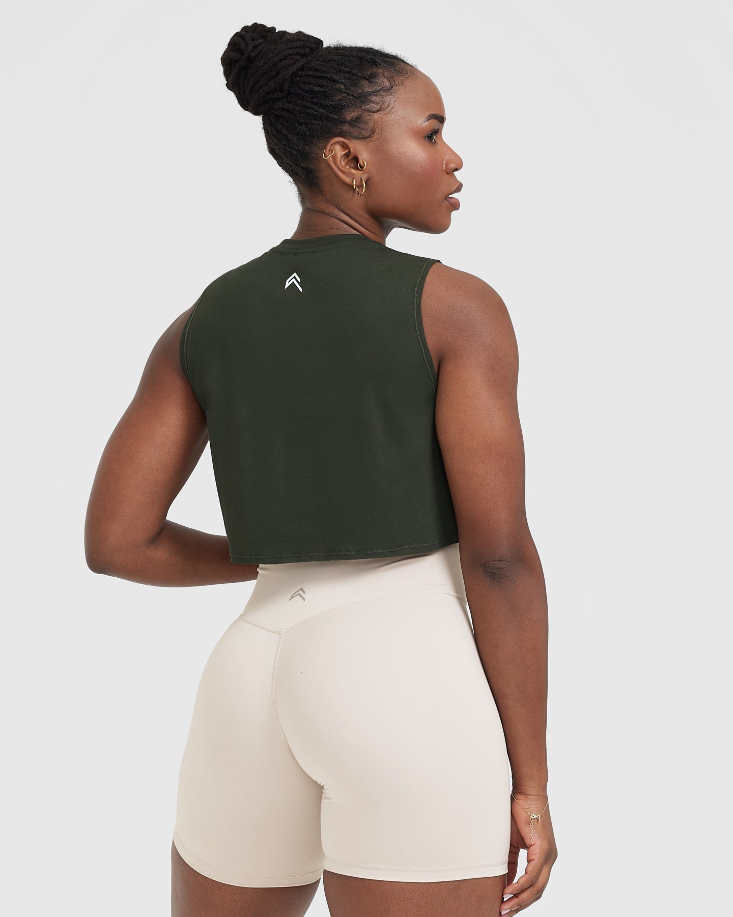 Alternative view of Go To Muscle Crop Vest | Khaki Green