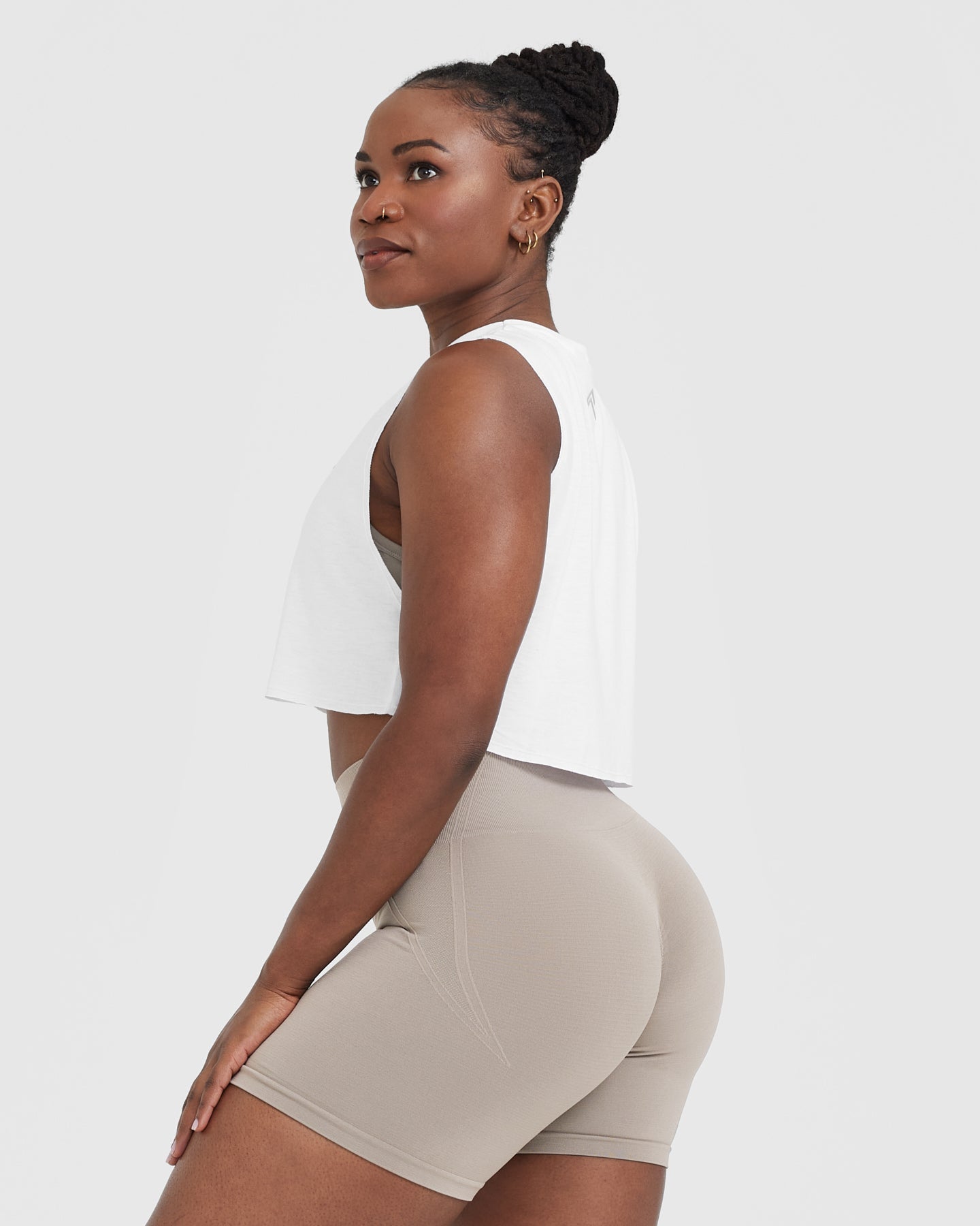 Alternative view of Go To Muscle Crop Vest | White