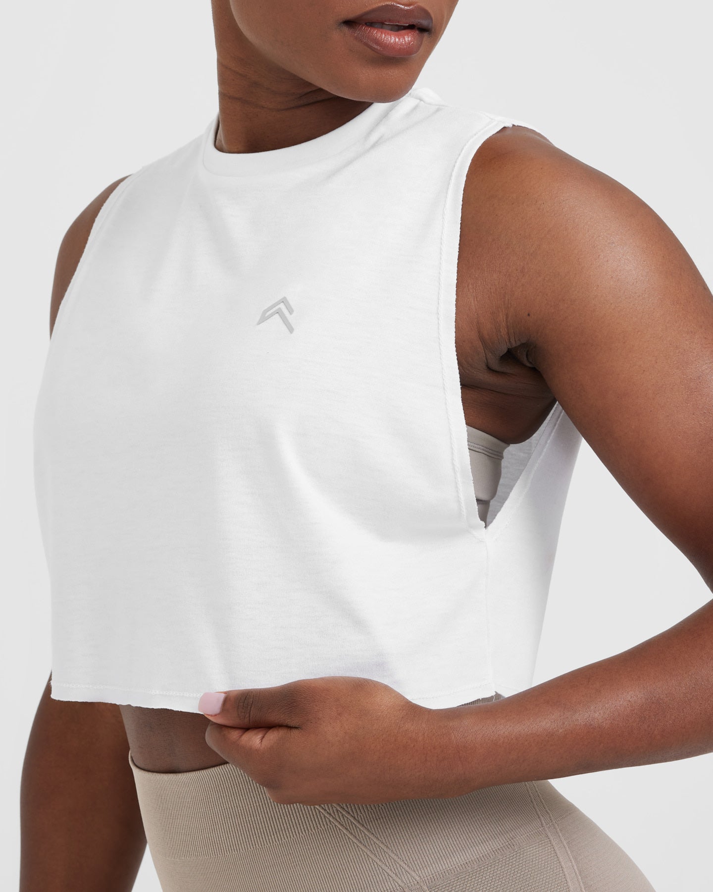 Go To Muscle Crop Vest | White - Image 4