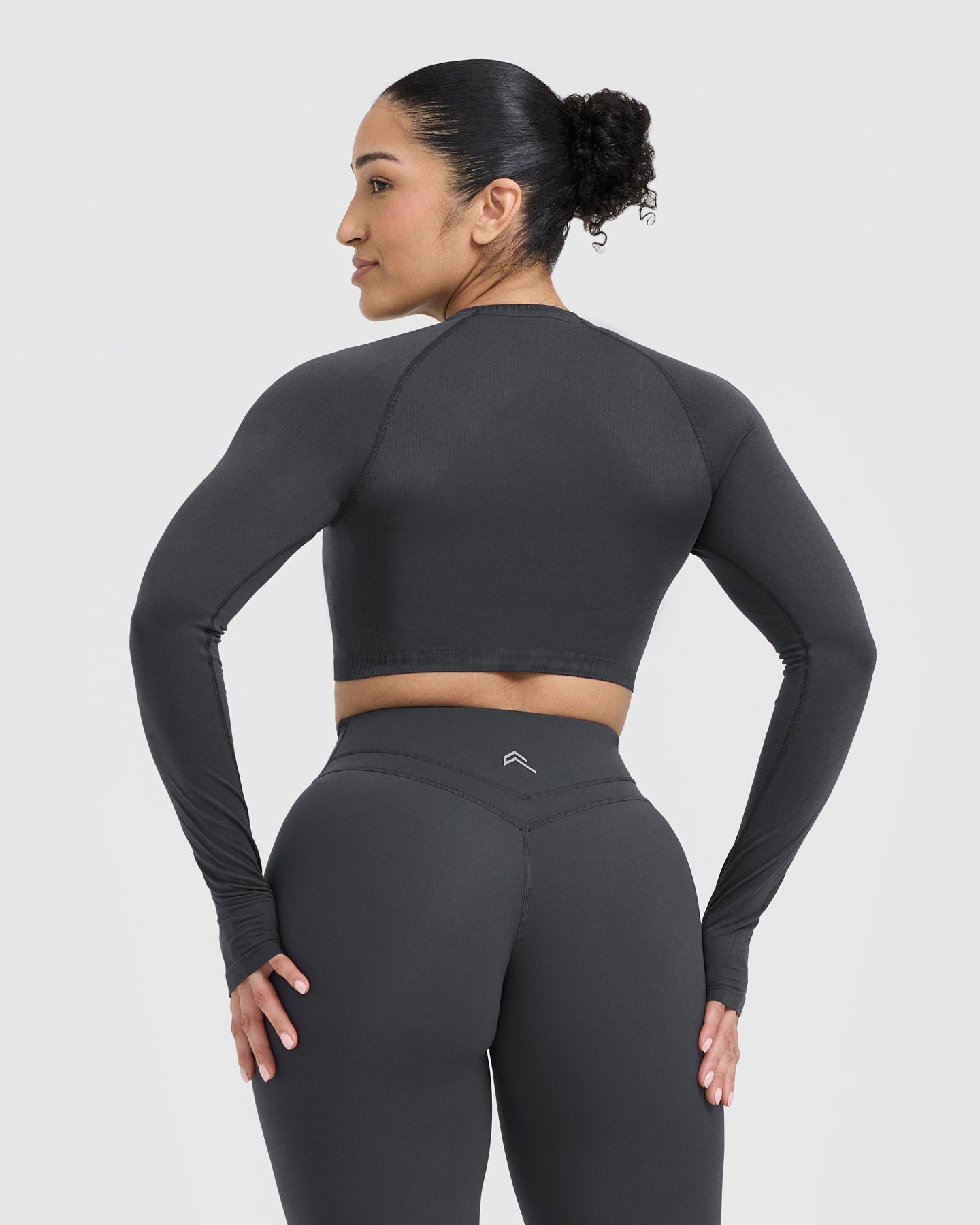 Alternative view of Go To Seamless Fitted Crop Long Sleeve Top | Coal