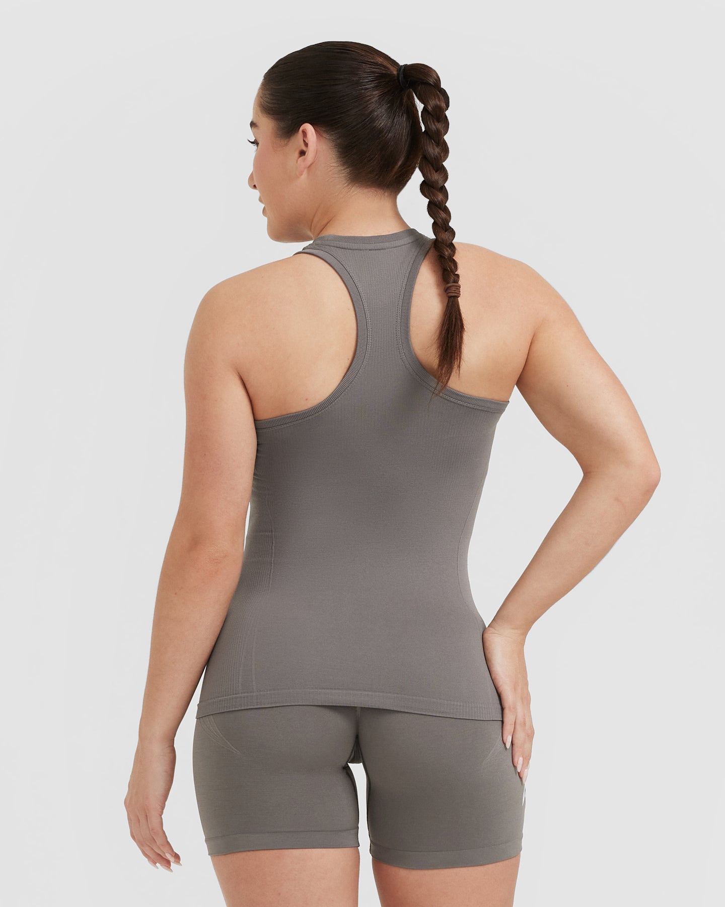 Alternative view of Go To Seamless Fitted High Neck Vest | Ash Grey