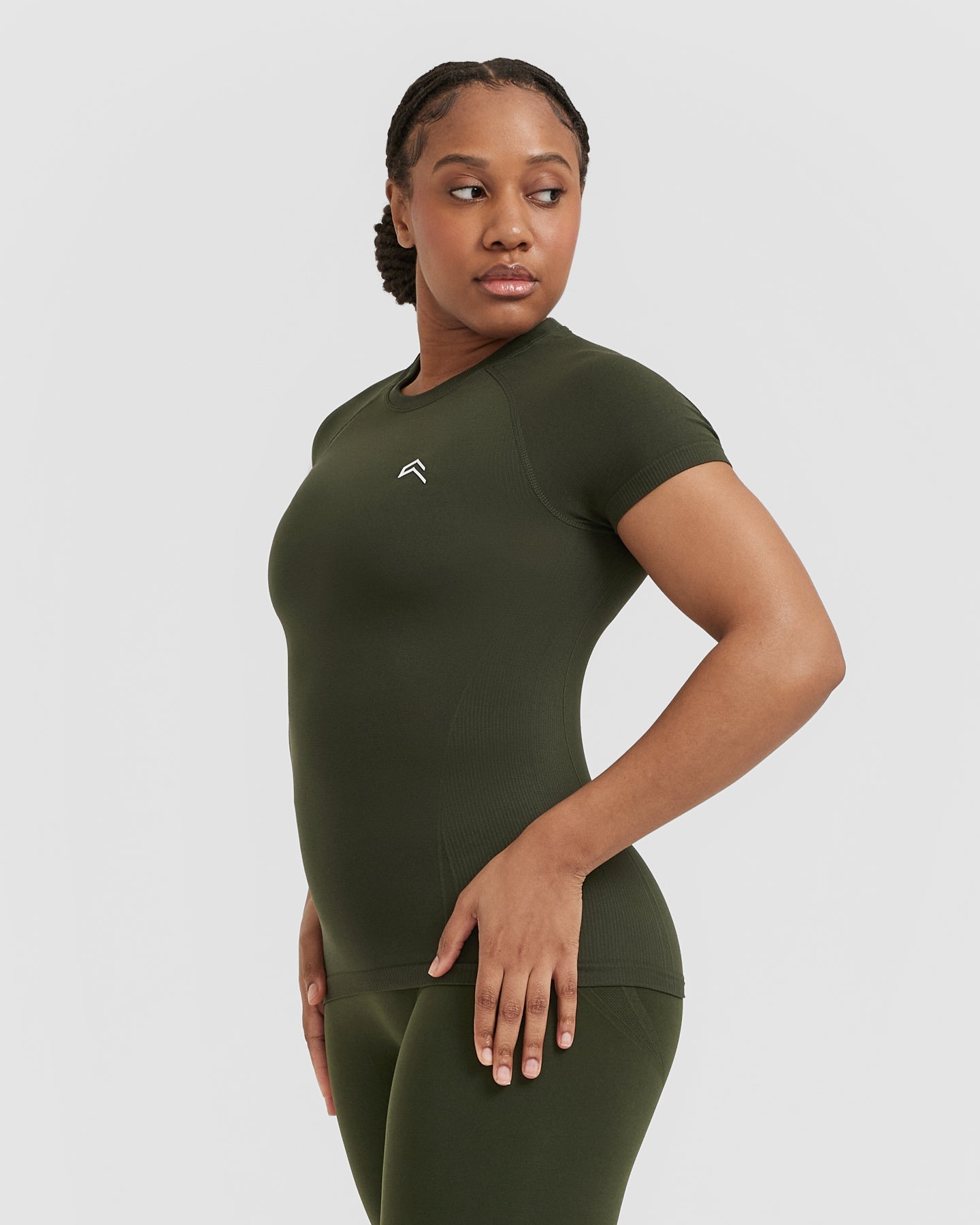 Go To Seamless Fitted Top | Khaki - Image 3