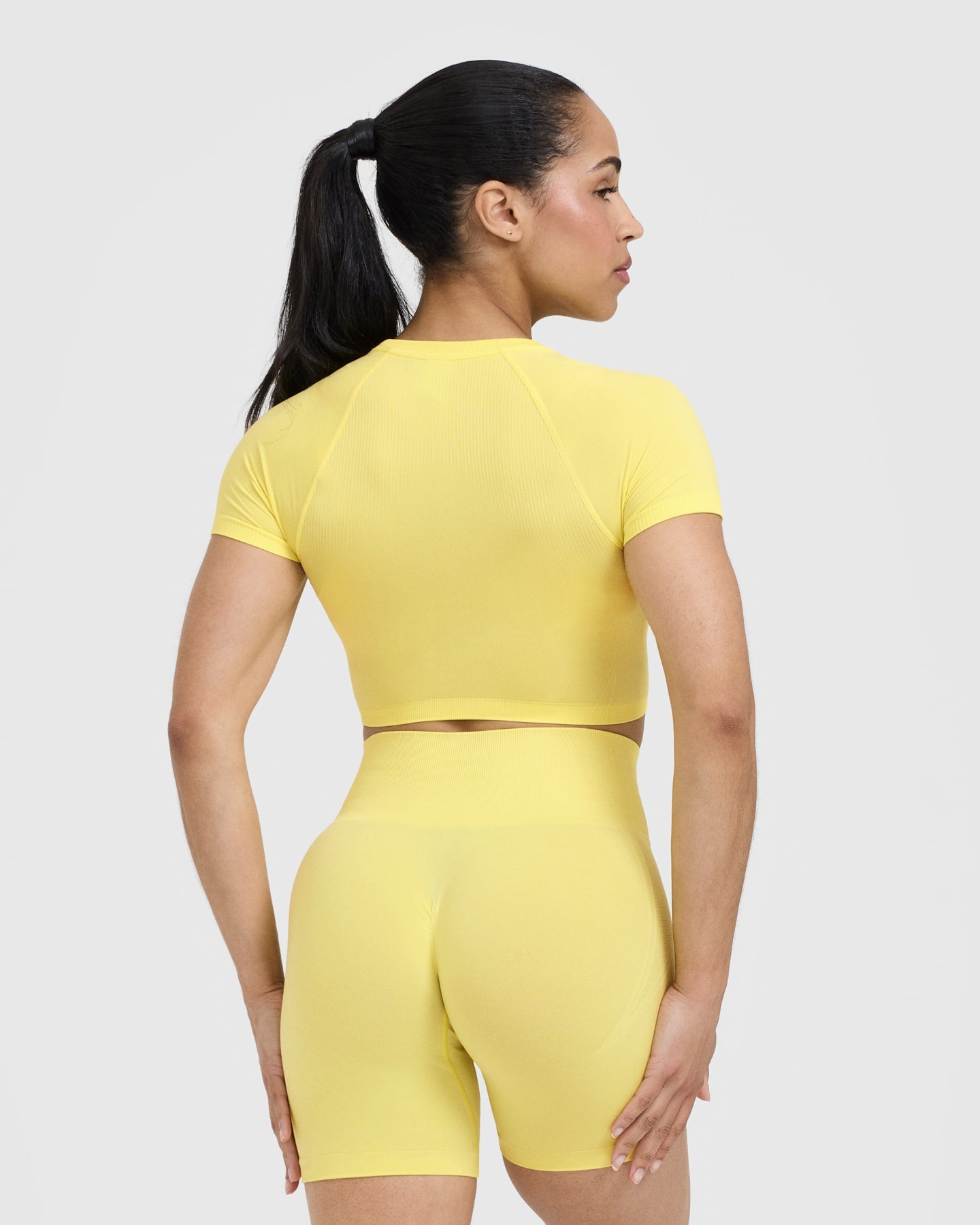 Alternative view of Go To Seamless Fitted Crop Top | Lemon Yellow