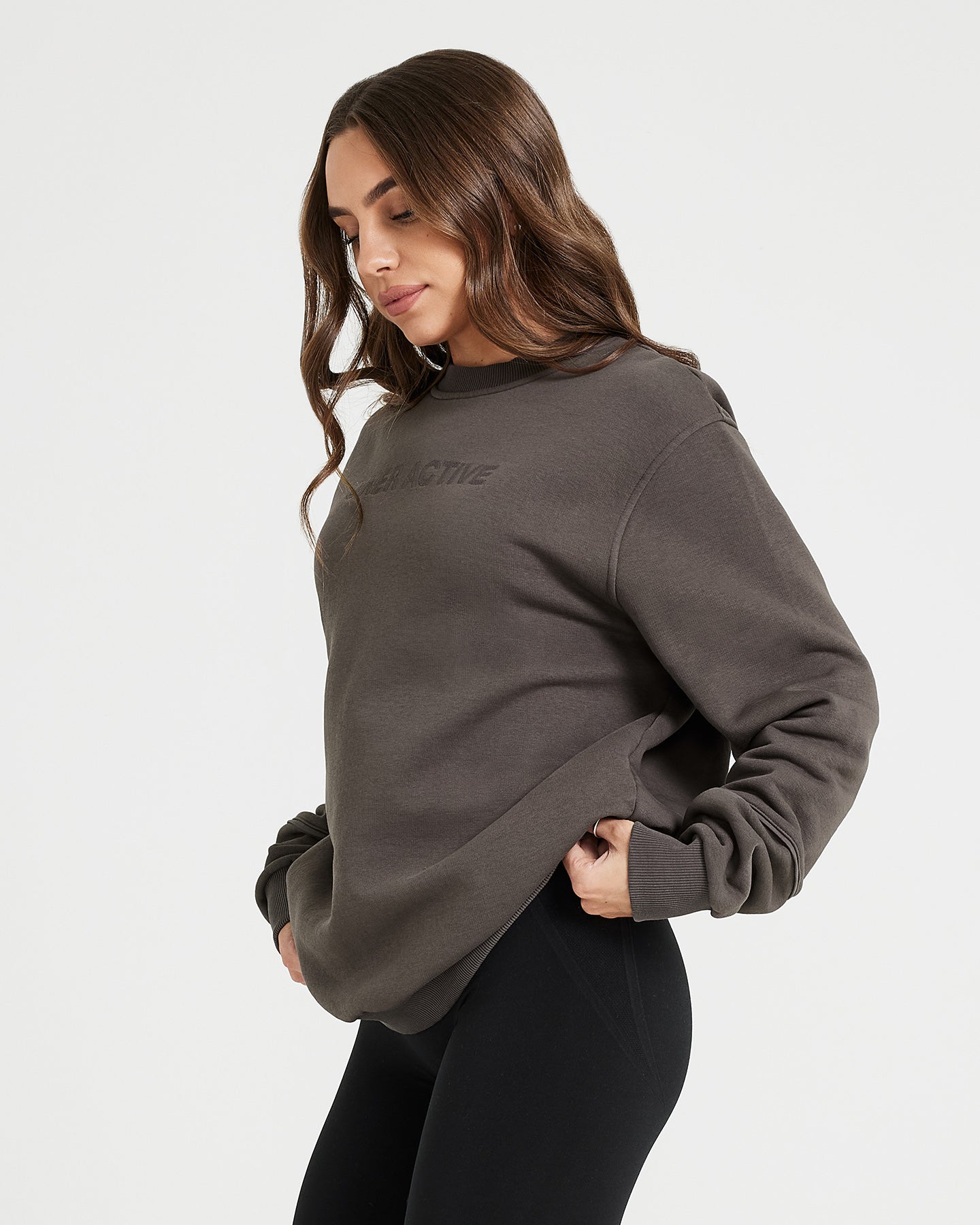Classic Lounge Oversized Crew Neck | Deep Taupe - Image 3
