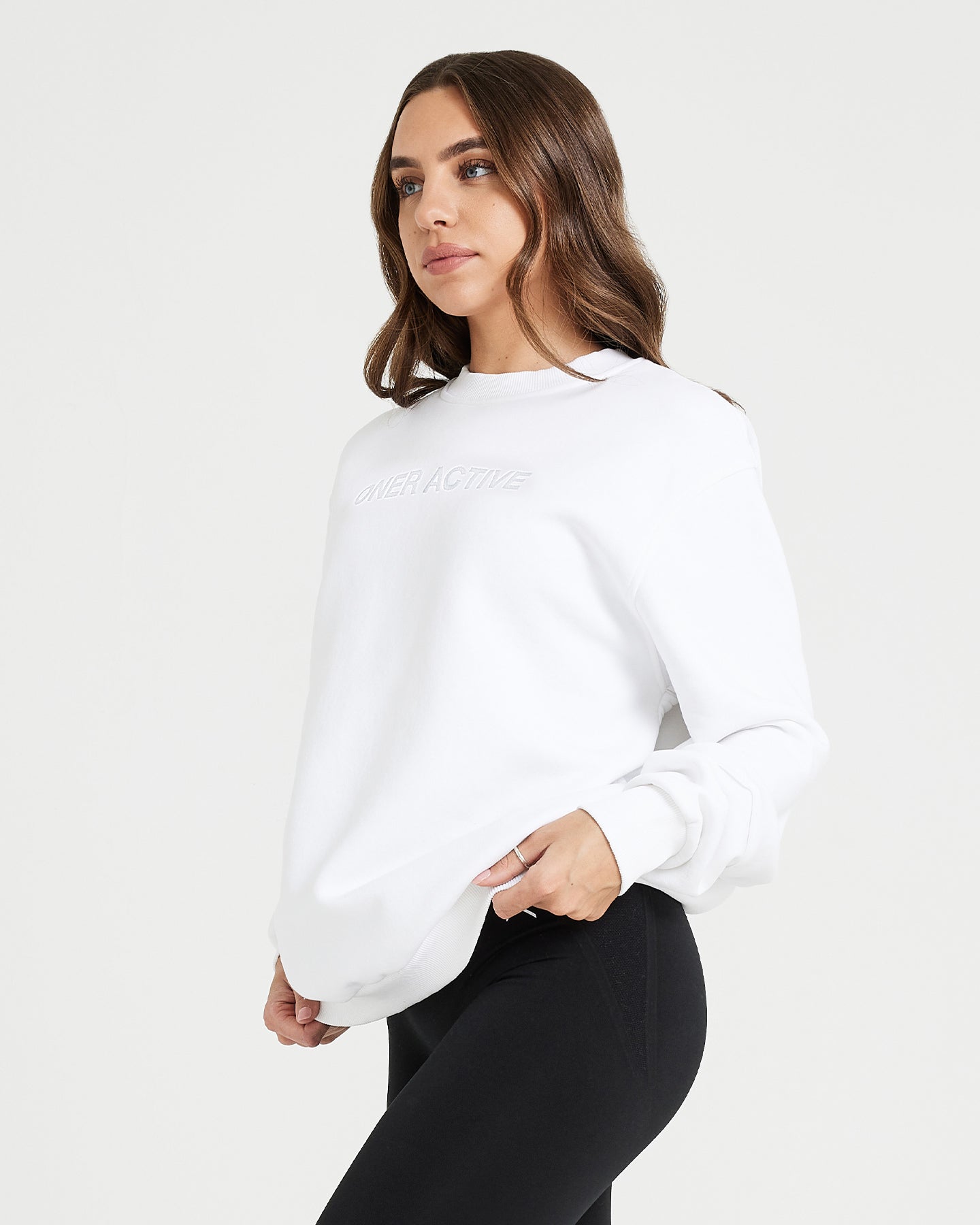 Classic Lounge Oversized Crew Neck | White - Image 3