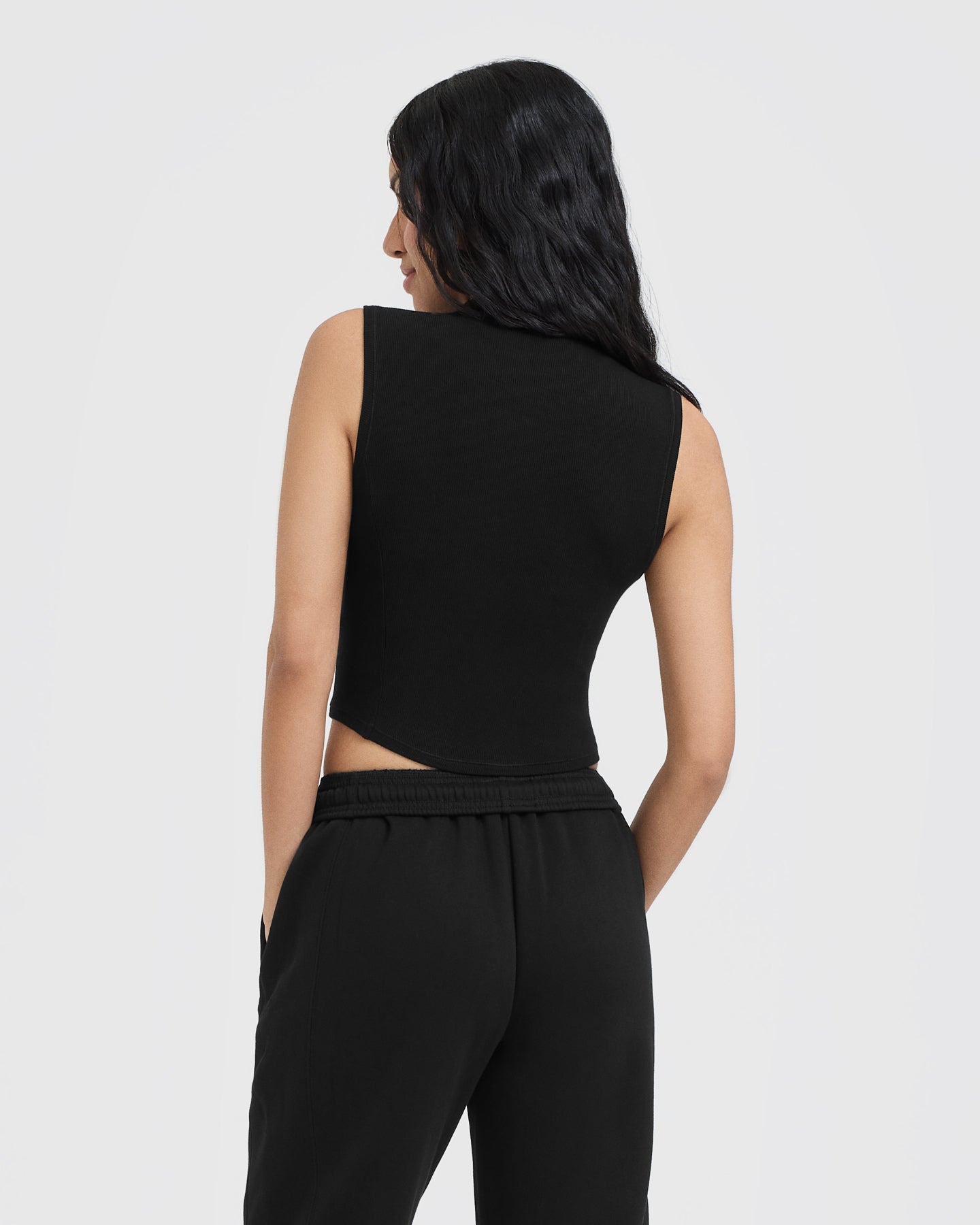 Mellow Rib Mid Mock Neck Tank | Black - Image 2