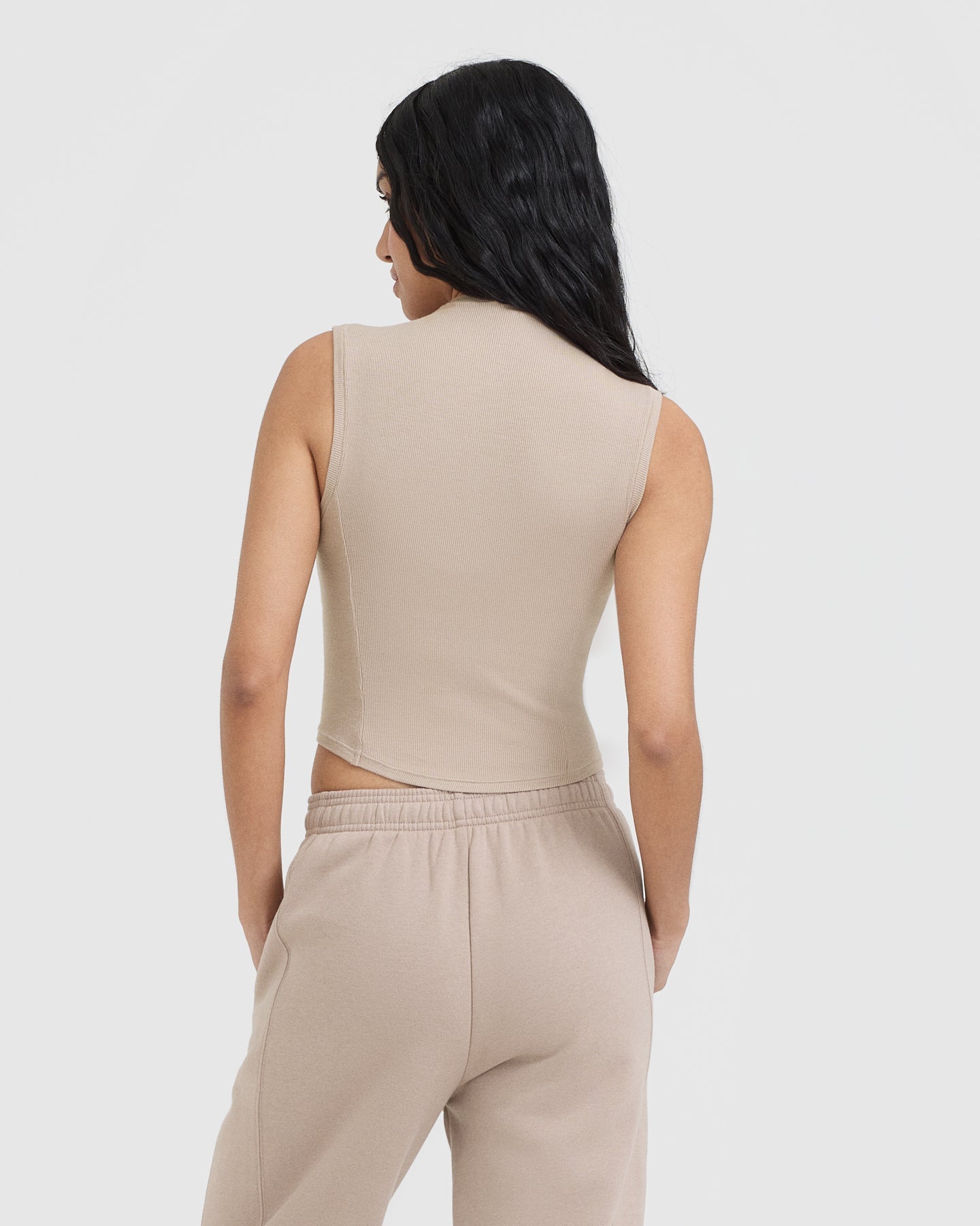 Mellow Rib Mid Mock Neck Tank | Mushroom Brown - Image 2