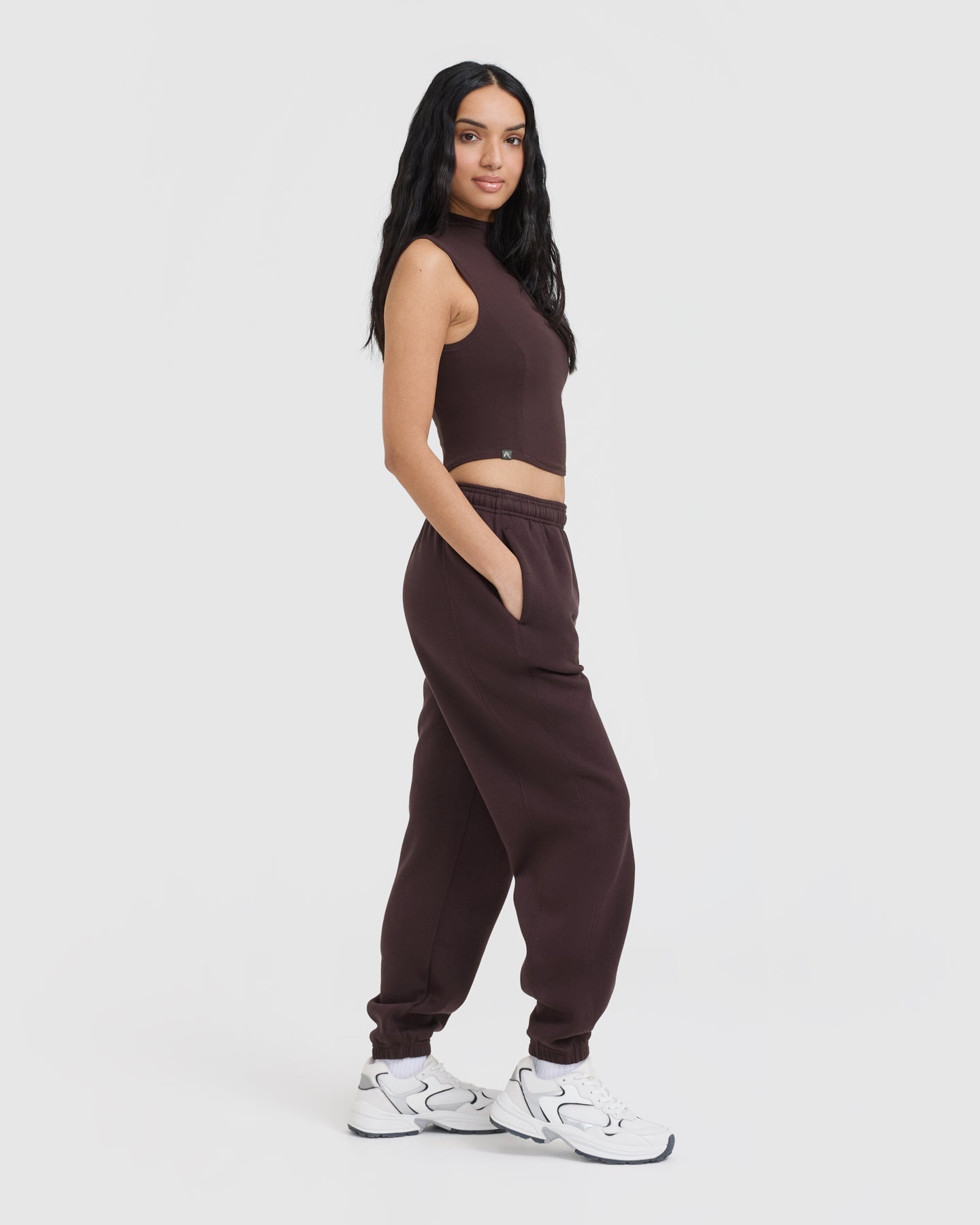 Mellow Rib Mid Mock Neck Tank | Plum Brown - Image 3