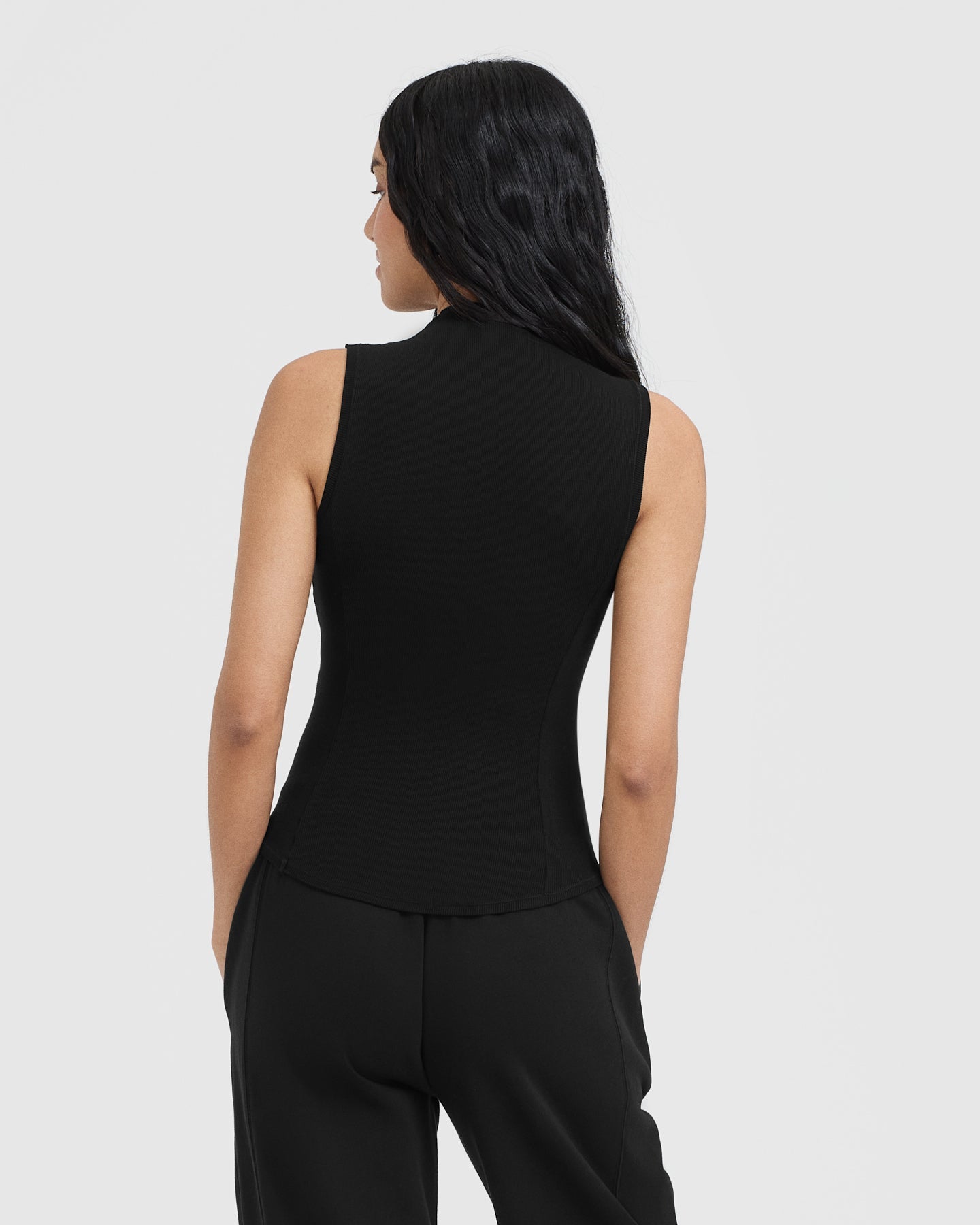 Mellow Rib Mock Neck Tank | Black - Image 2