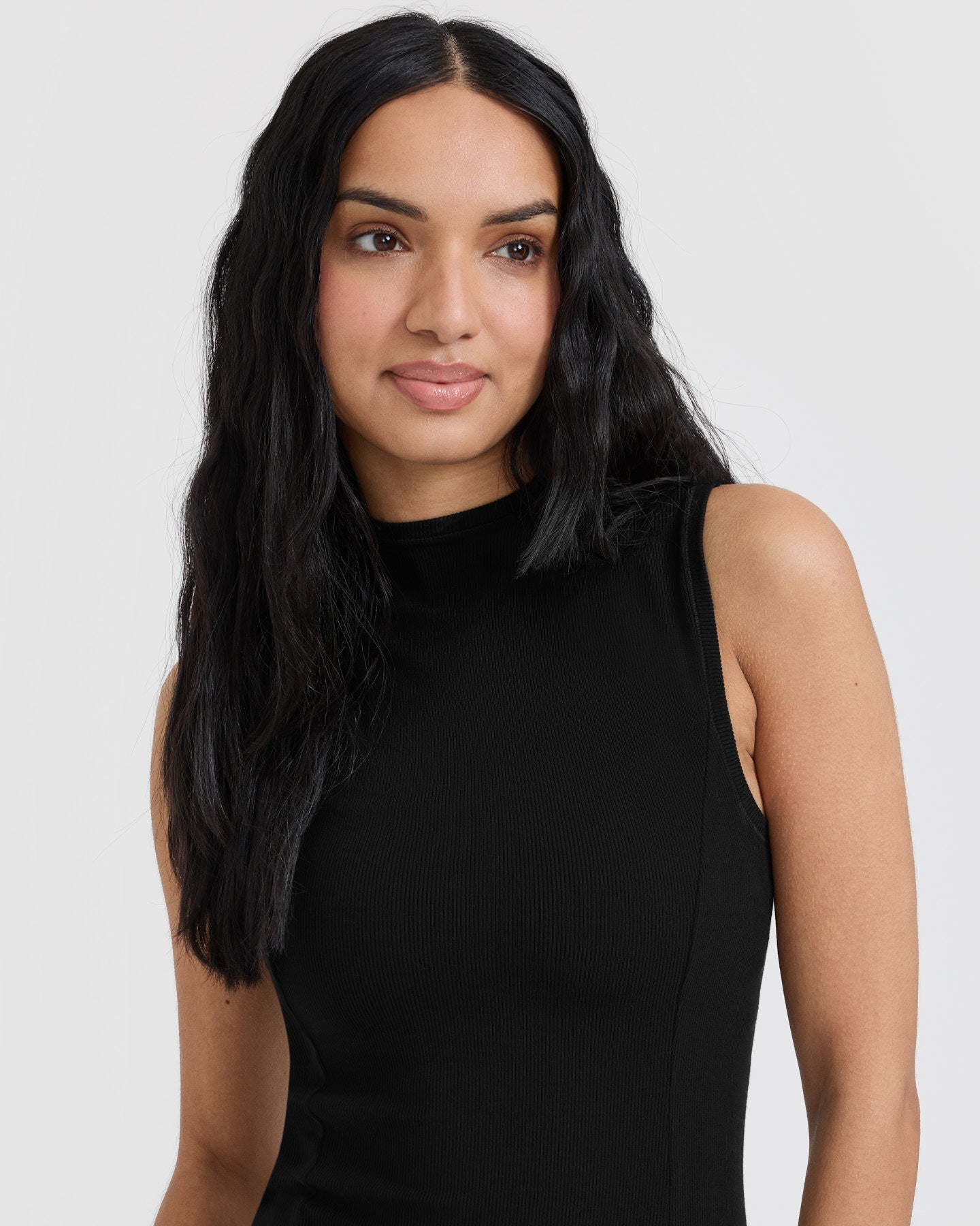 Mellow Rib Mock Neck Tank | Black - Image 4