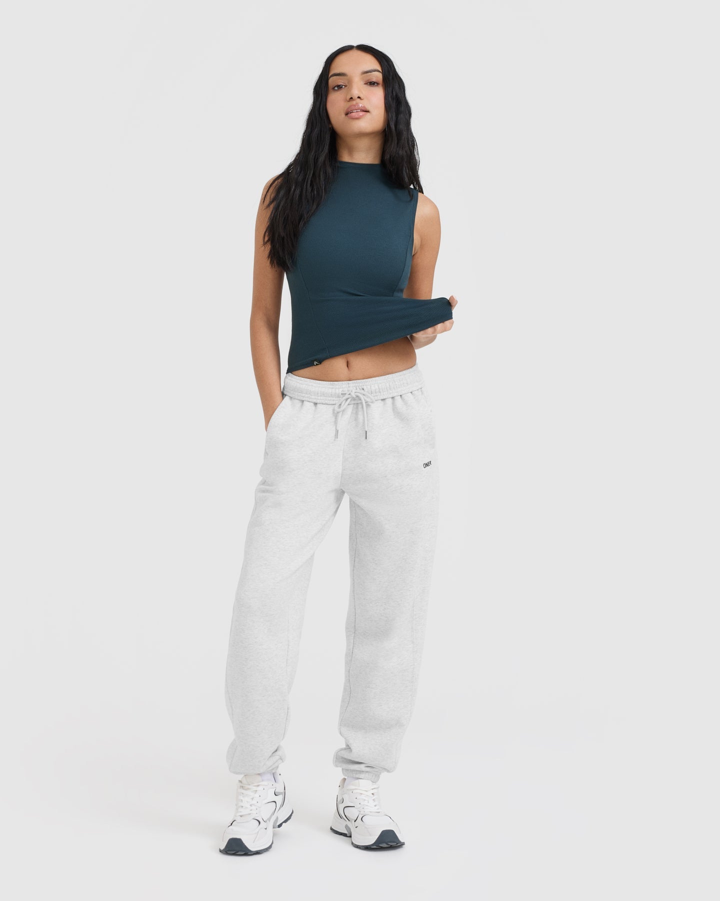 Mellow Rib Mock Neck Tank | Oil Blue - Image 3