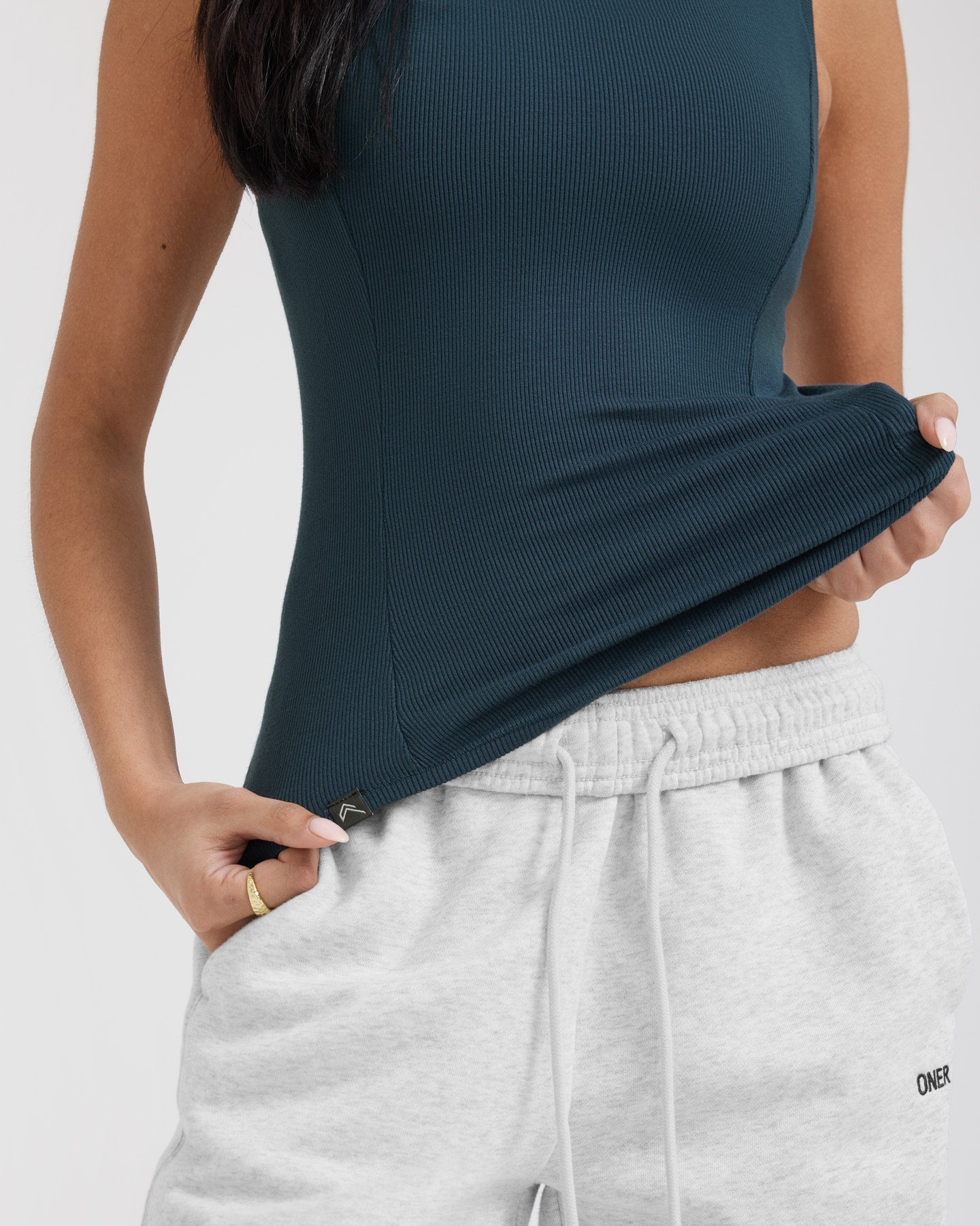 Mellow Rib Mock Neck Tank | Oil Blue - Image 5