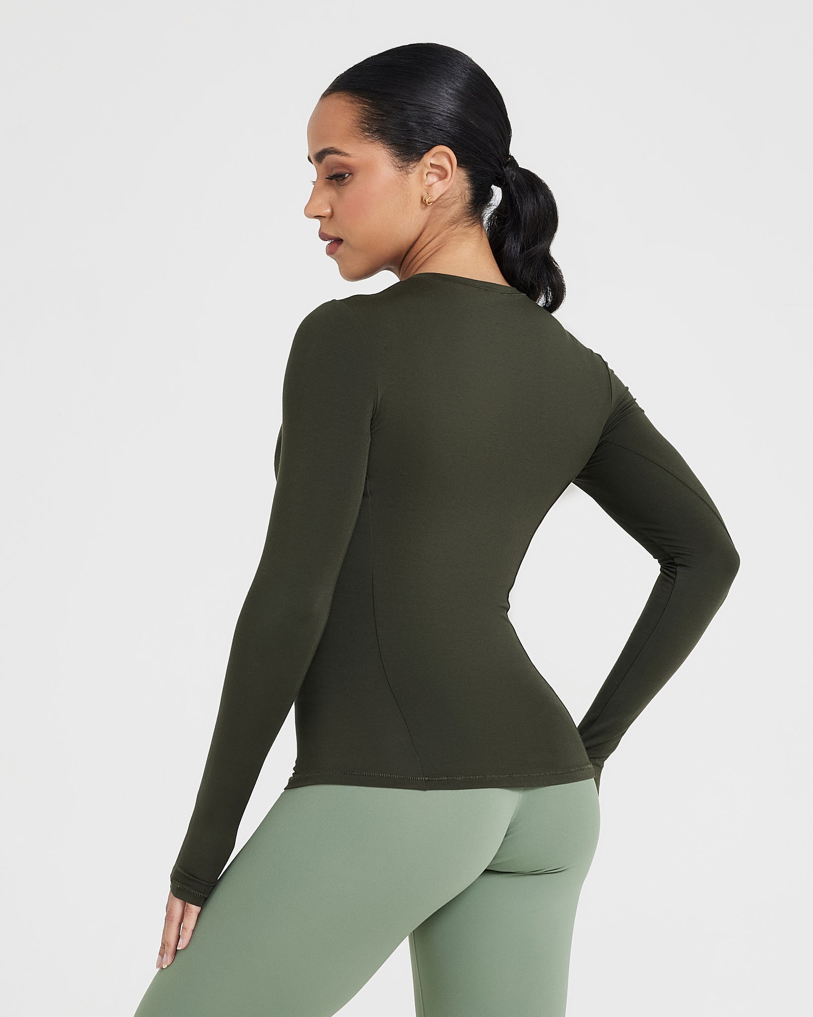 Mellow Soft Long Sleeve Top | Khaki - Image 2