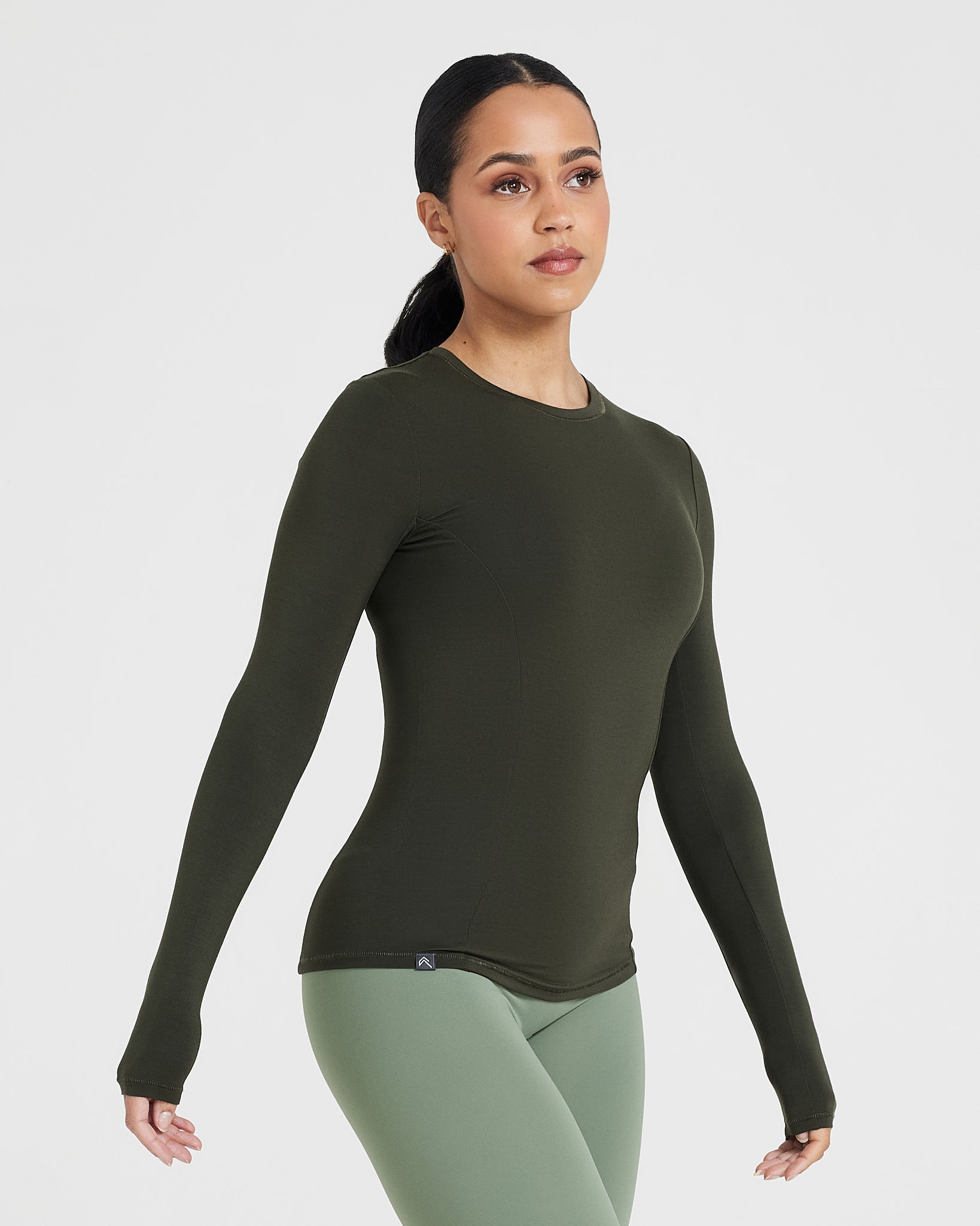 Mellow Soft Long Sleeve Top | Khaki - Image 3