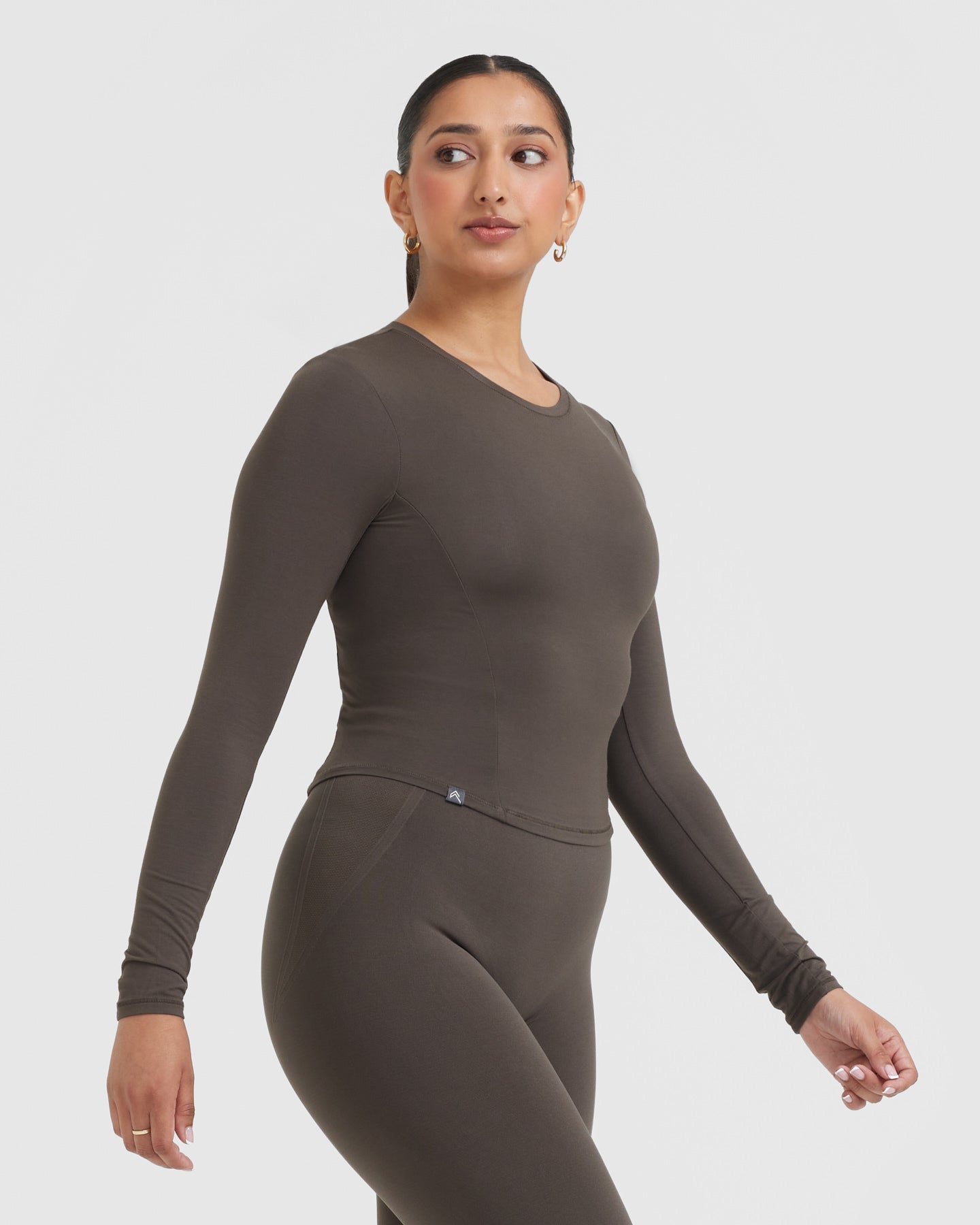 Mellow Soft Mid Long Sleeve Top | Deep Taupe - Image 3