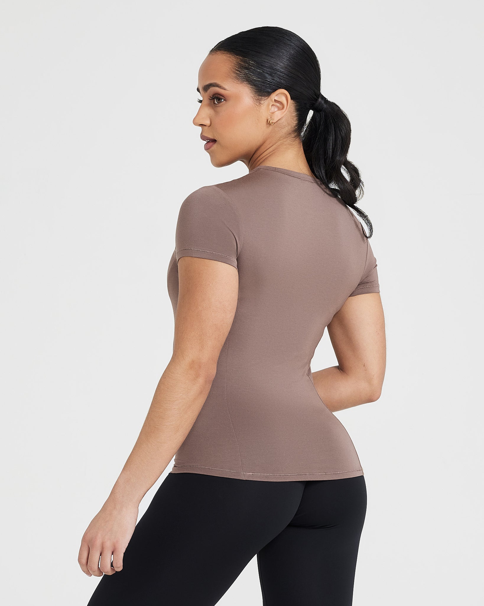 Mellow Soft Short Sleeve T-Shirt | Cool Brown - Image 2