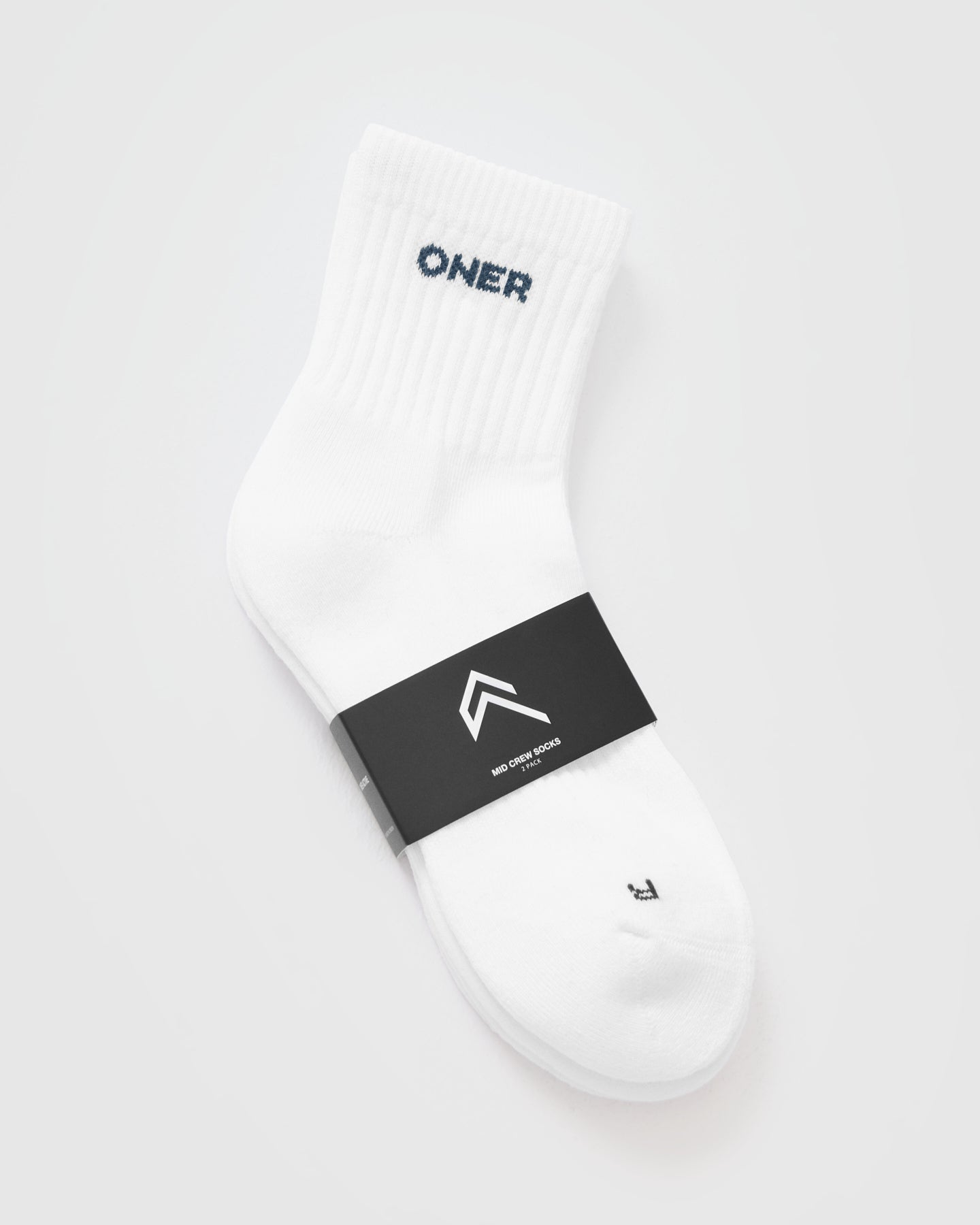Mid Crew Socks 2 Pack | White/Mushroom Brown/Oil Blue - Image 5