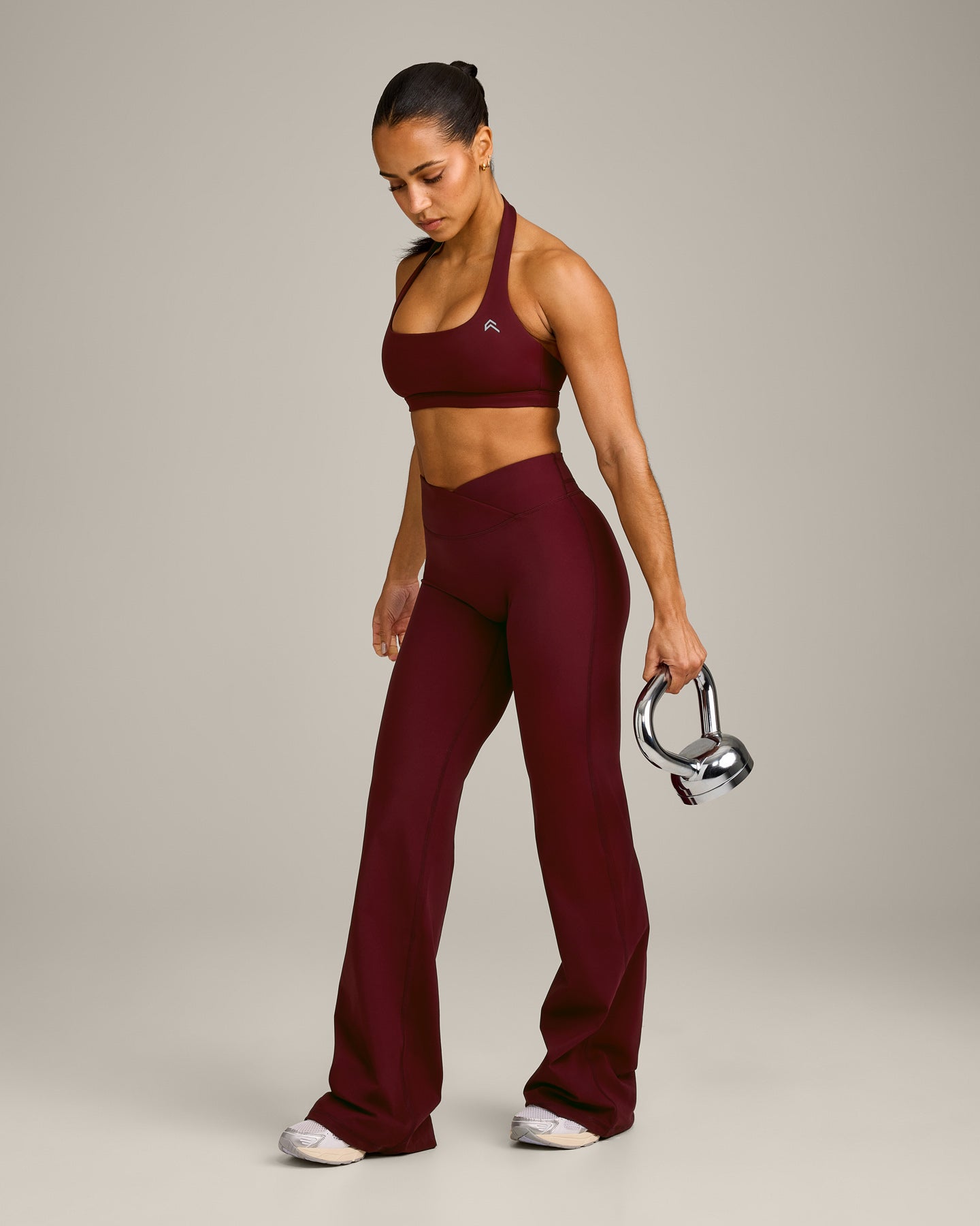 EasyLift Halter Bralette with Grey Logo | Rosewood - Image 3