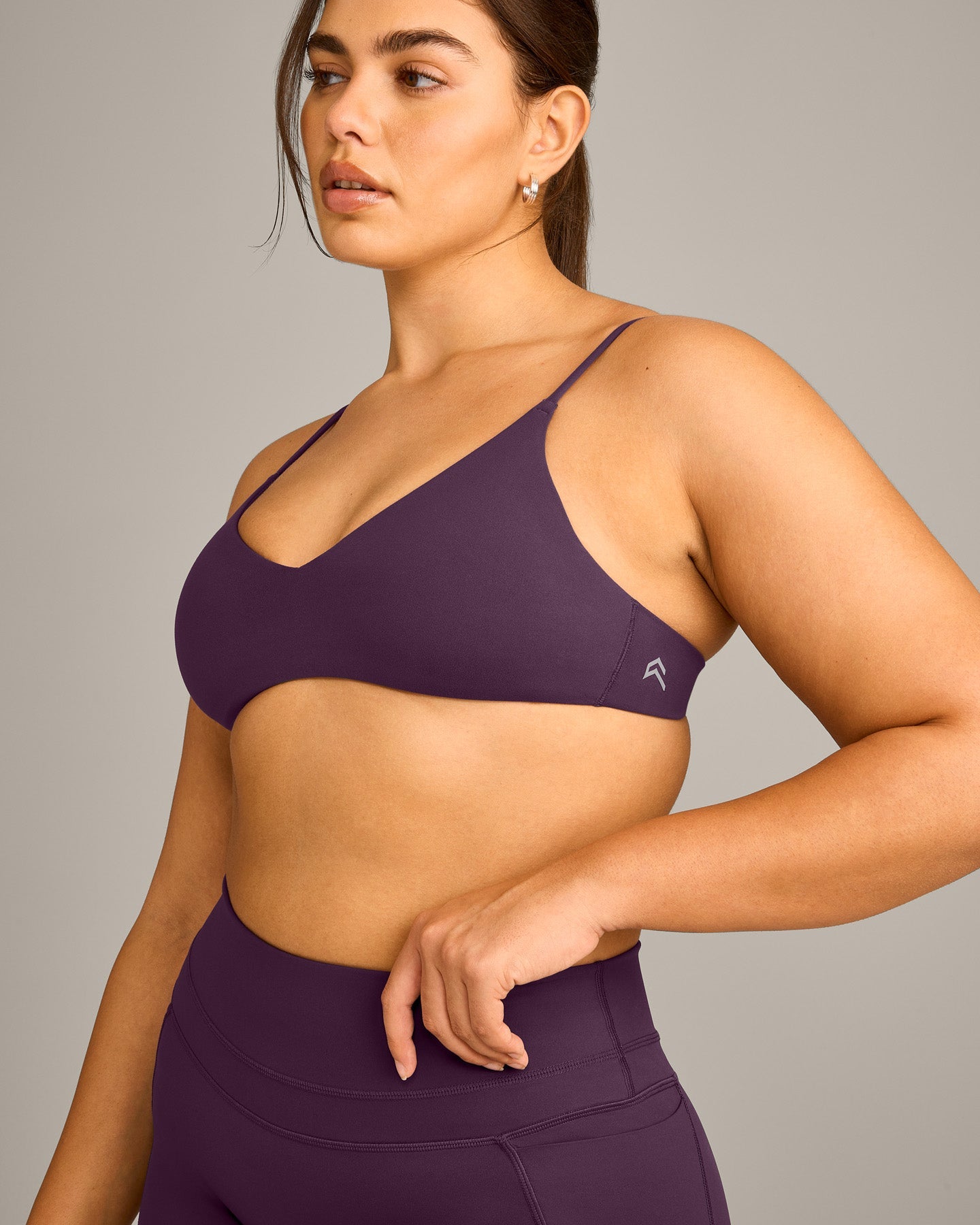 EasyLift Ultra Minimal Bralette with Grey Logo | Blackberry Purple - Image 2